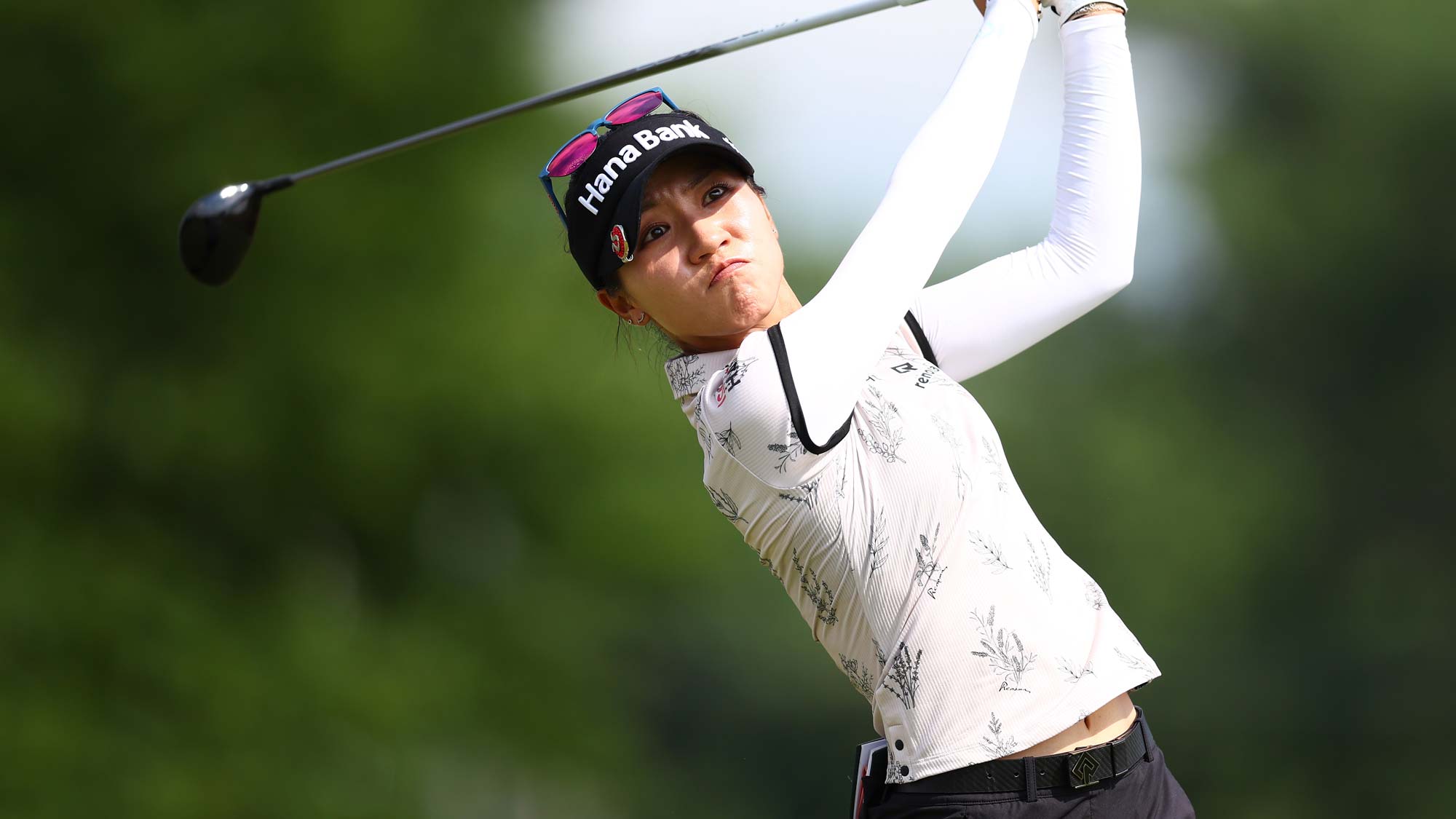 Lydia Ko of New Zealand plays her shot from the ninth tee during the second round of the KPMG Women's PGA Championship at Congressional Country Club