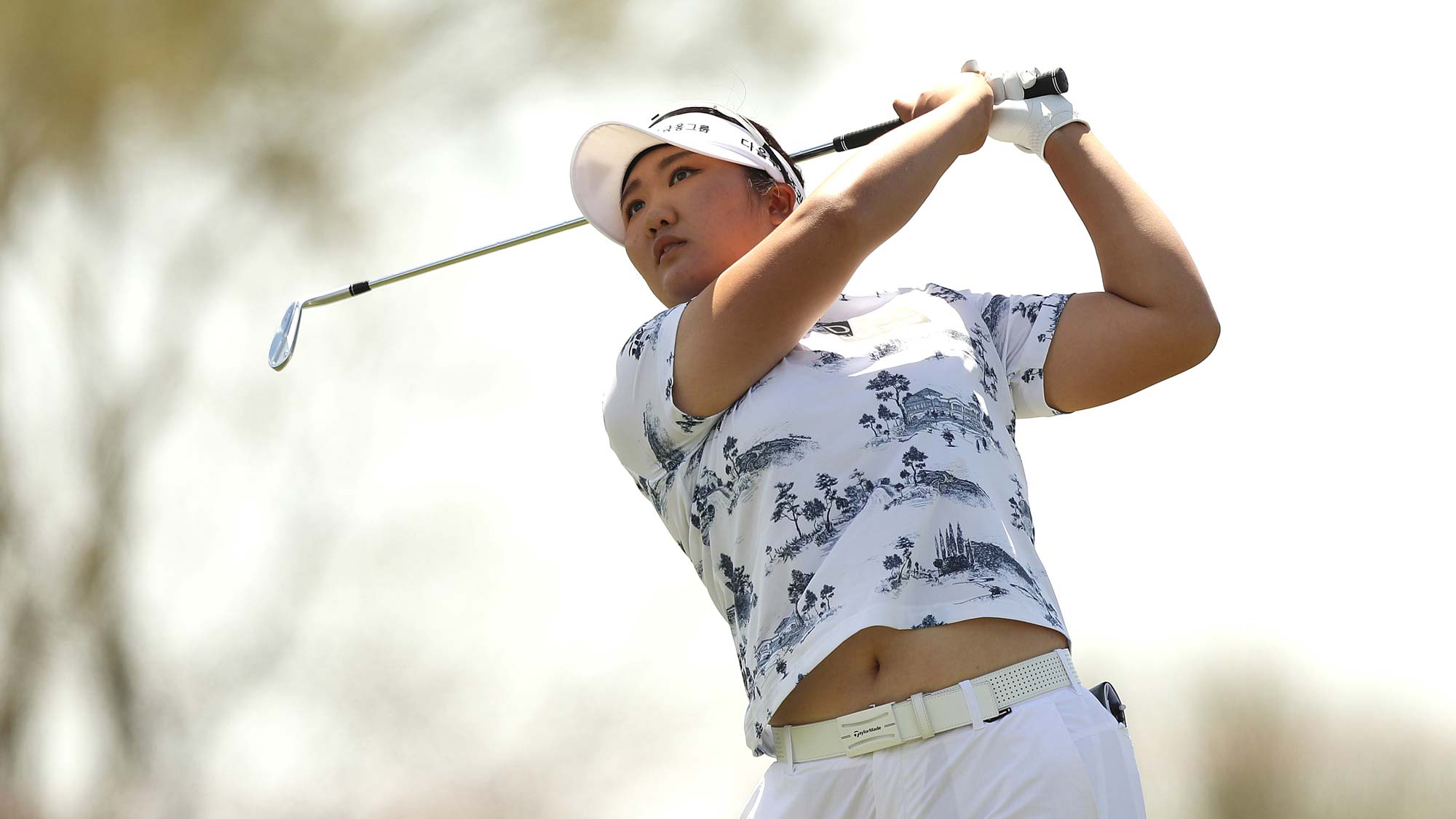 Hae Ran Ryu of South Korea plays her shot from the fourth tee during the third round of the LPGA Drive On Championship