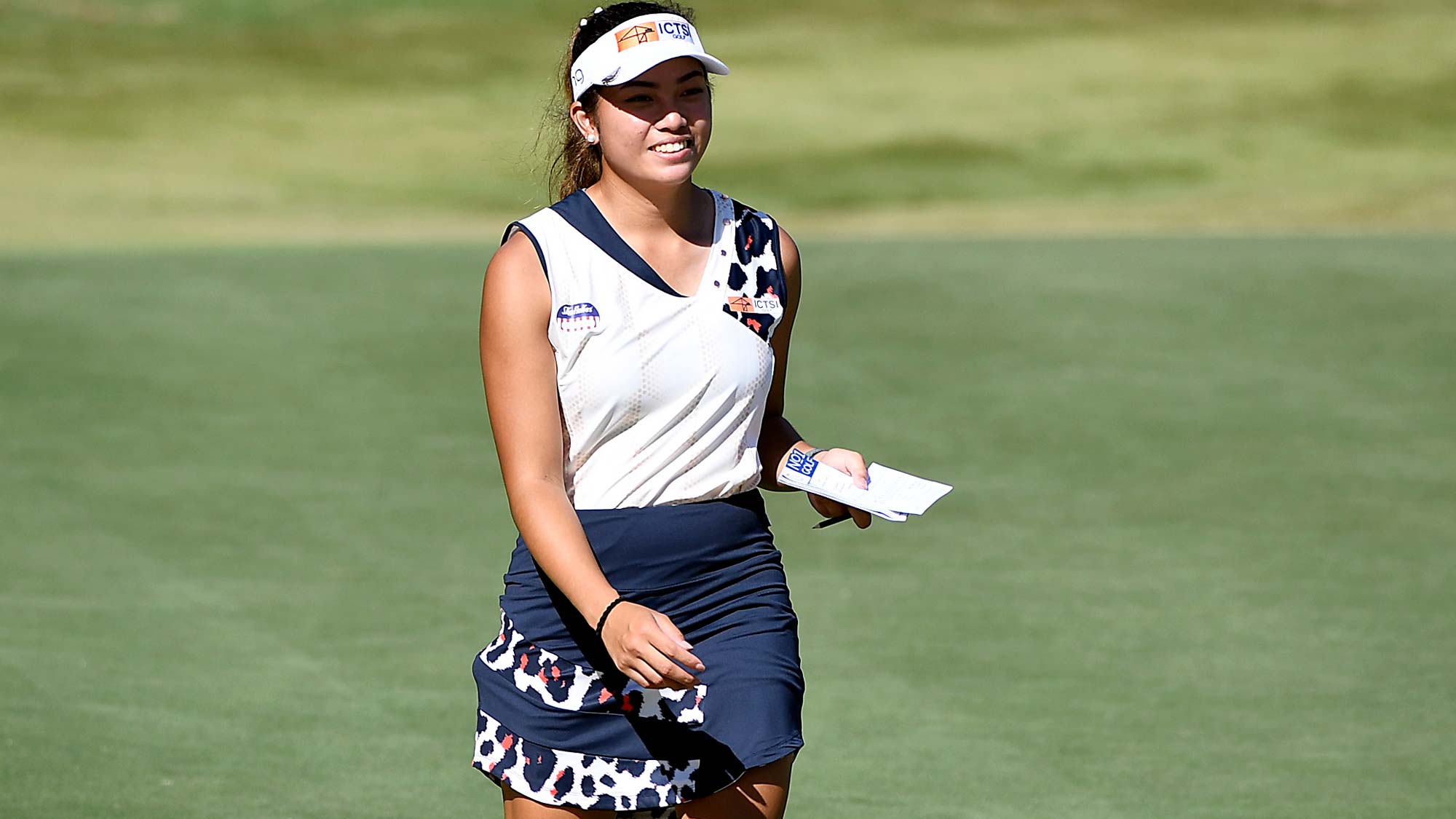 Bianca Pagdanganan walks off the 18th green following her second round of the 2020 LPGA Drive On Championship - Reynolds Lake Oconee