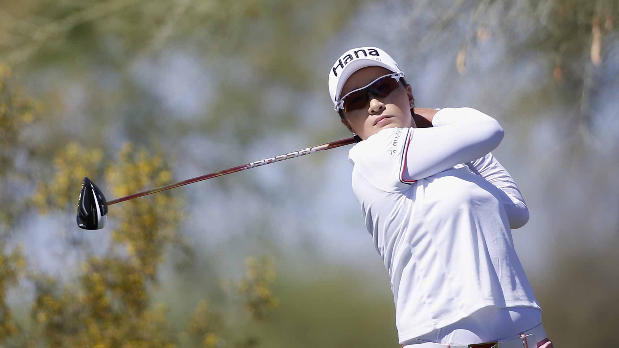 Se Ri Pak of South Korea tees off on the 7th hole during the first round of the LPGA JTBC Founders Cup at Wildfire Golf Club
