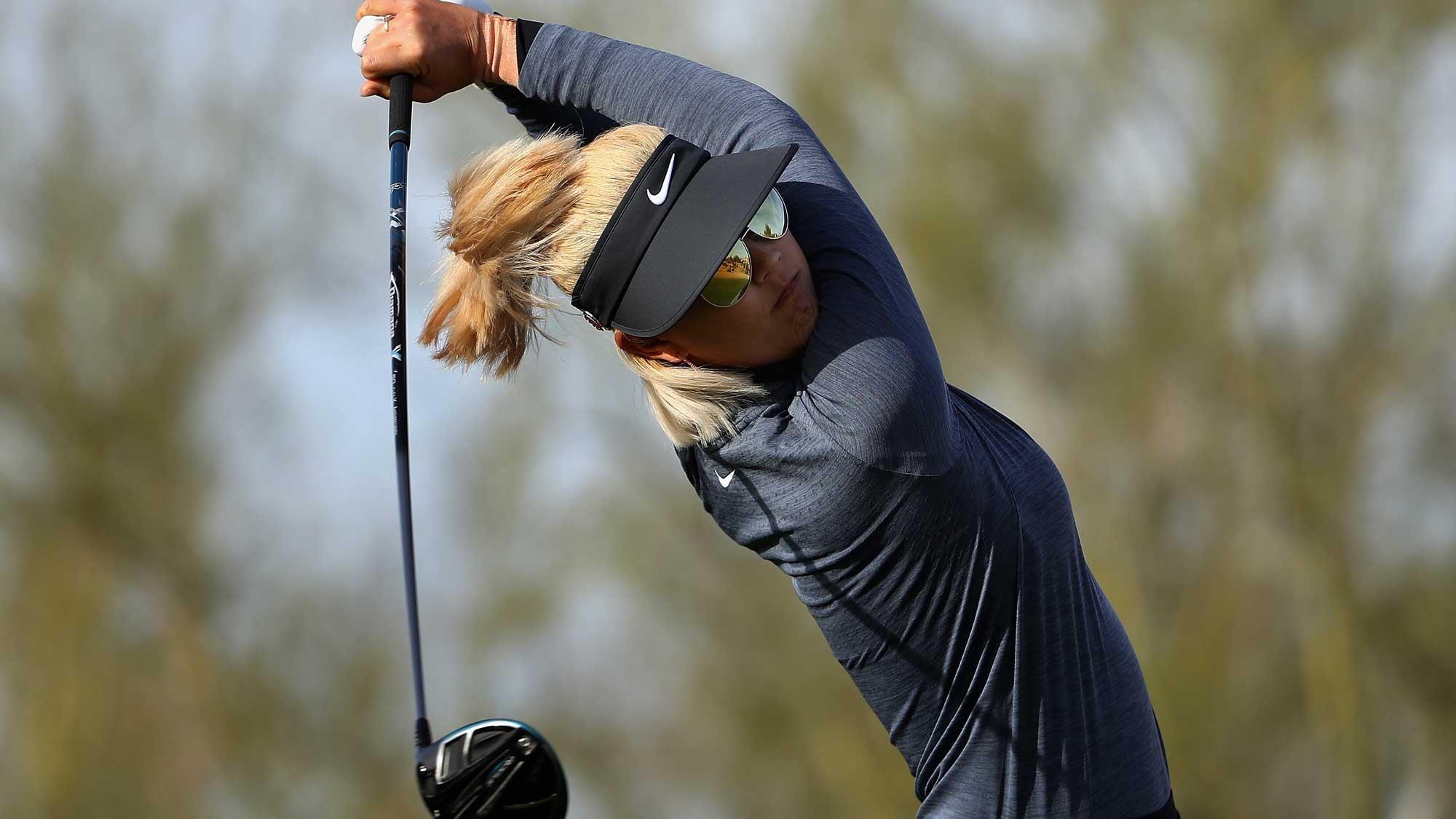 Michelle Wie Swings on Friday at the Founders Cup