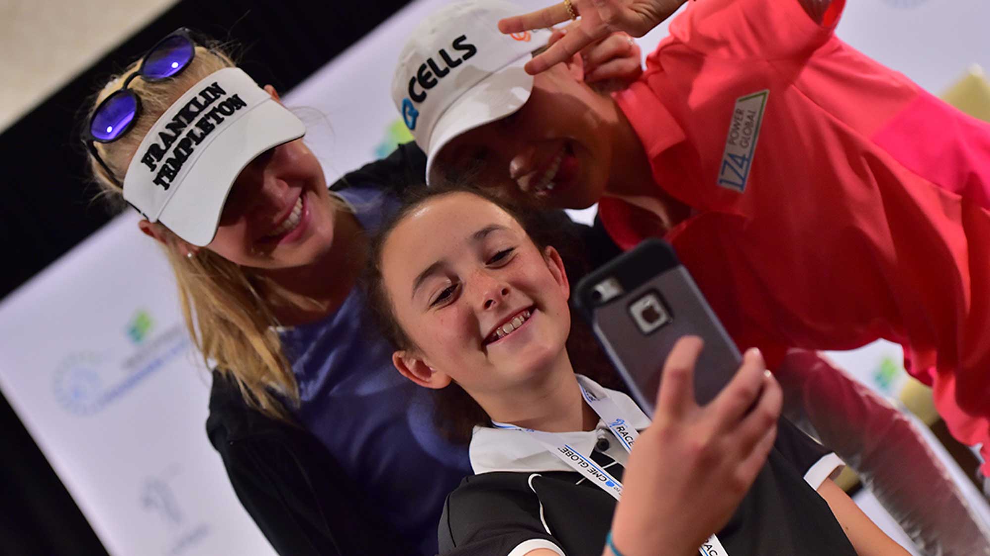Future LPGA Pro Hannah Snaps a Pic with Jessica and Nelly Korda