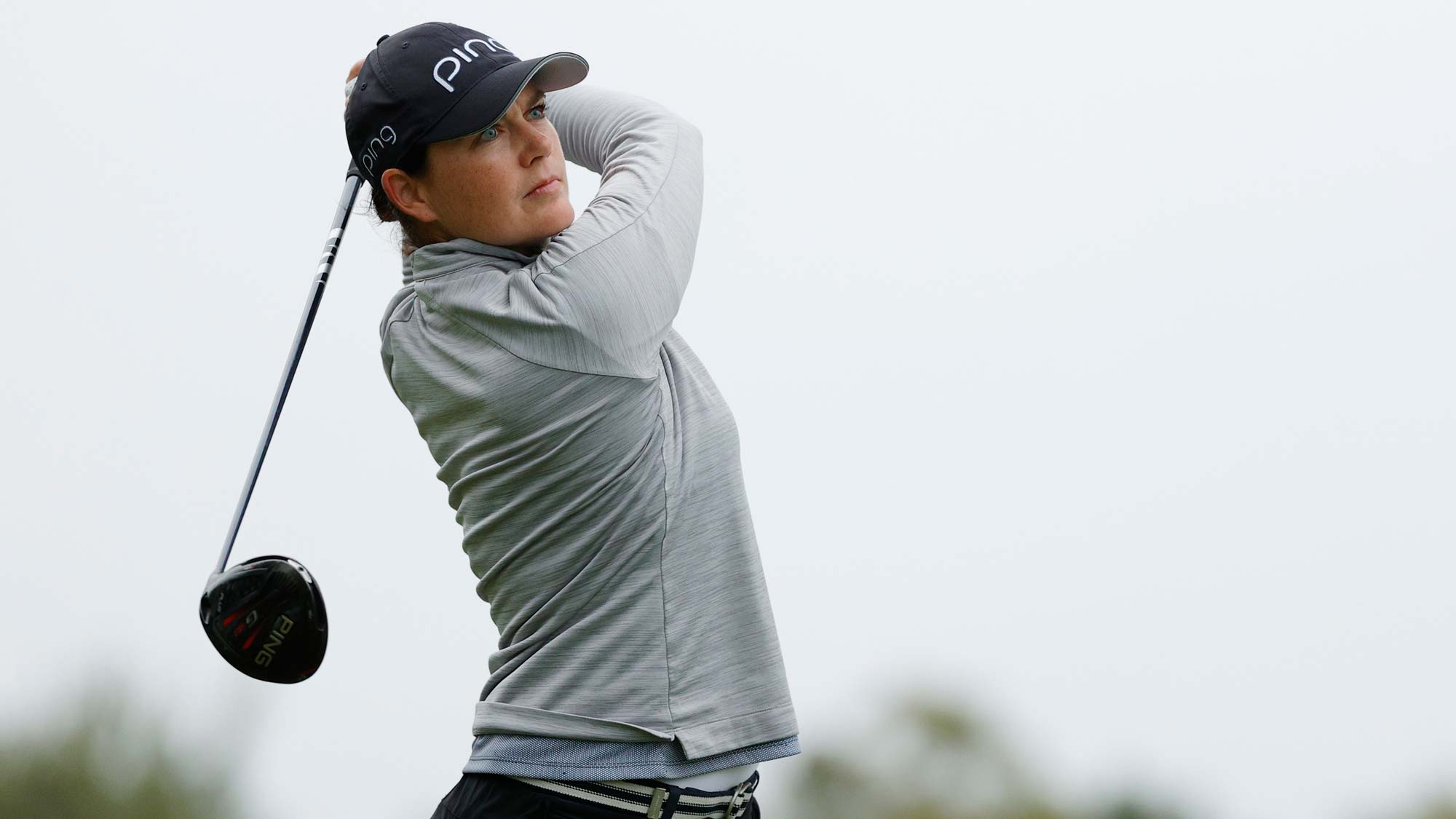 Caroline Masson of Germany hits their tee shot on the 2nd hole during the final round of the Cognizant Founders Cup
