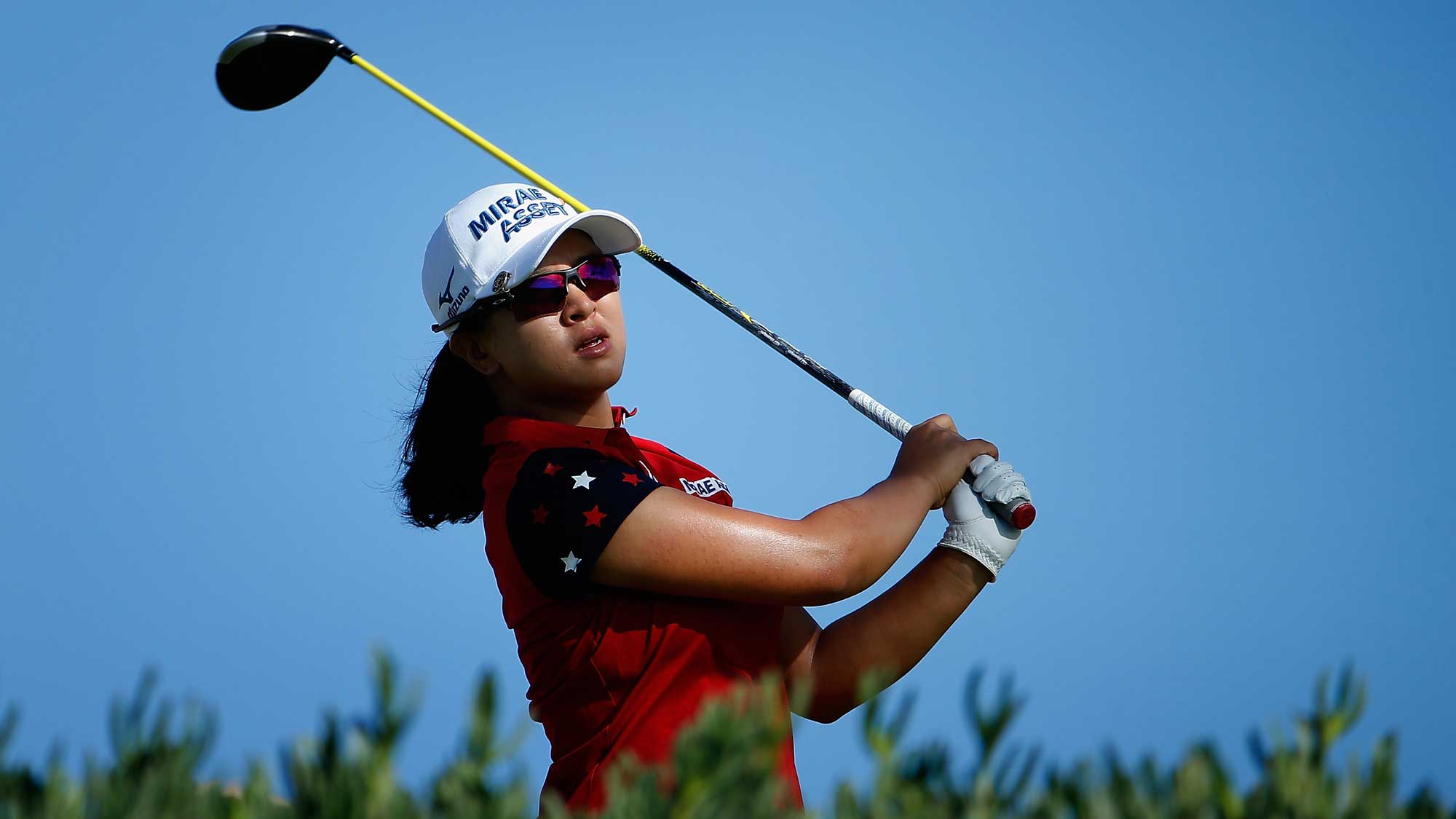 Sei Young Kim of South Korea plays a tee shot on the 13th hole during the second round of the LPGA LOTTE Championship