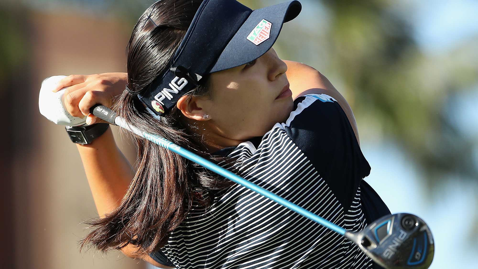 In Gee Chun of the Republic of Korea plays a tee shot on the 11th hole during the first round of the LPGA LOTTE Championship Presented By Hershey