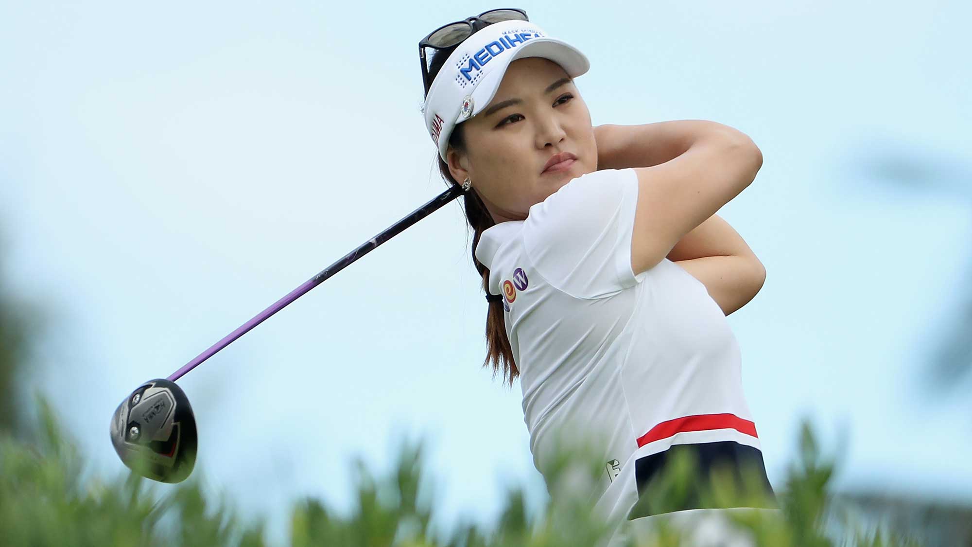 So Yeon Ryu of Republic of Korea plays a tee shot on the 13th hole during the second round of the LPGA LOTTE Championship Presented By Hershey