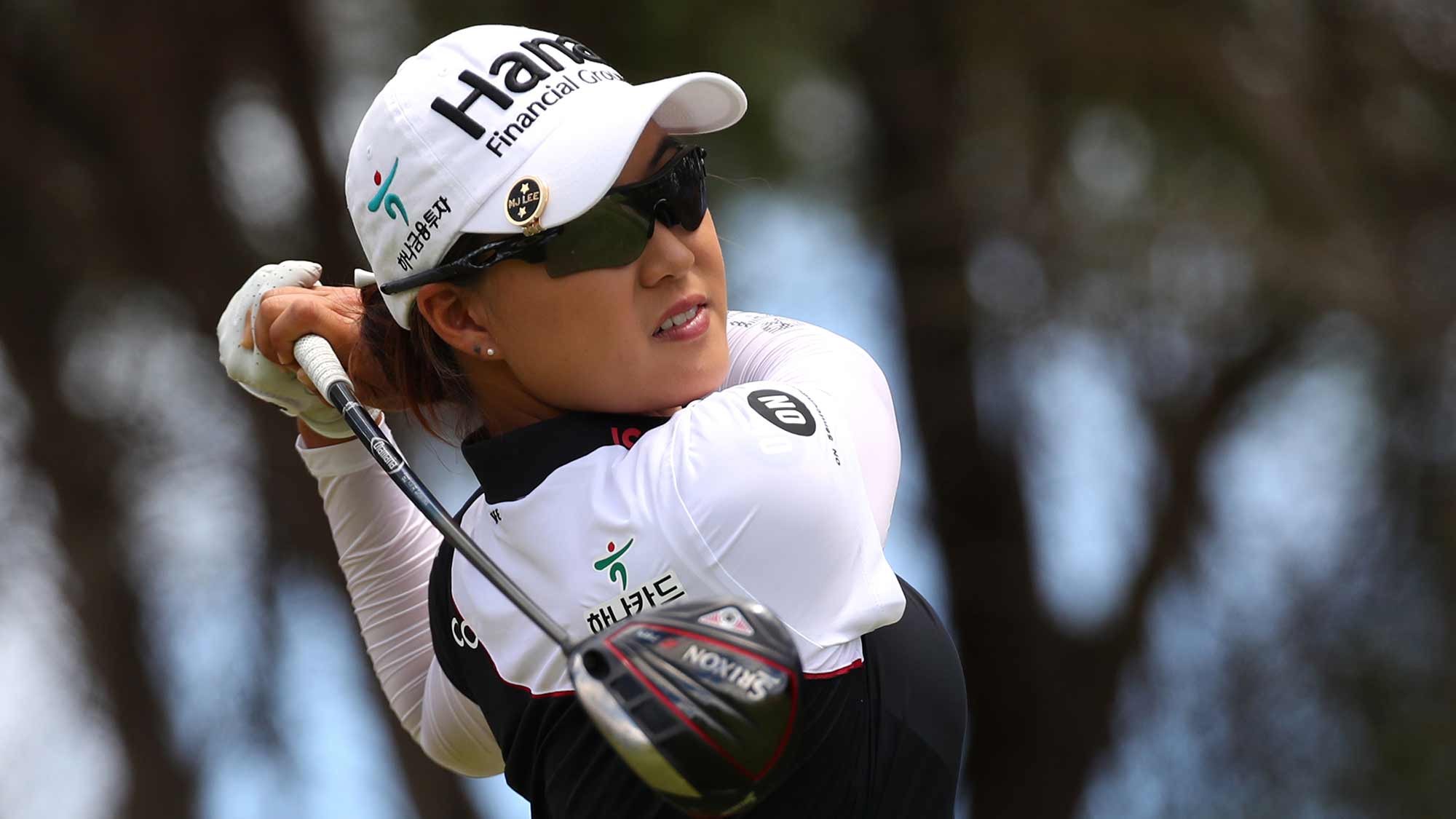 Minjee Lee of Australia watches her drive on the fifth hole during the final round of the LOTTE Championship at Ko Olina Golf Club on April 21, 2019 in Kapolei, Hawaii