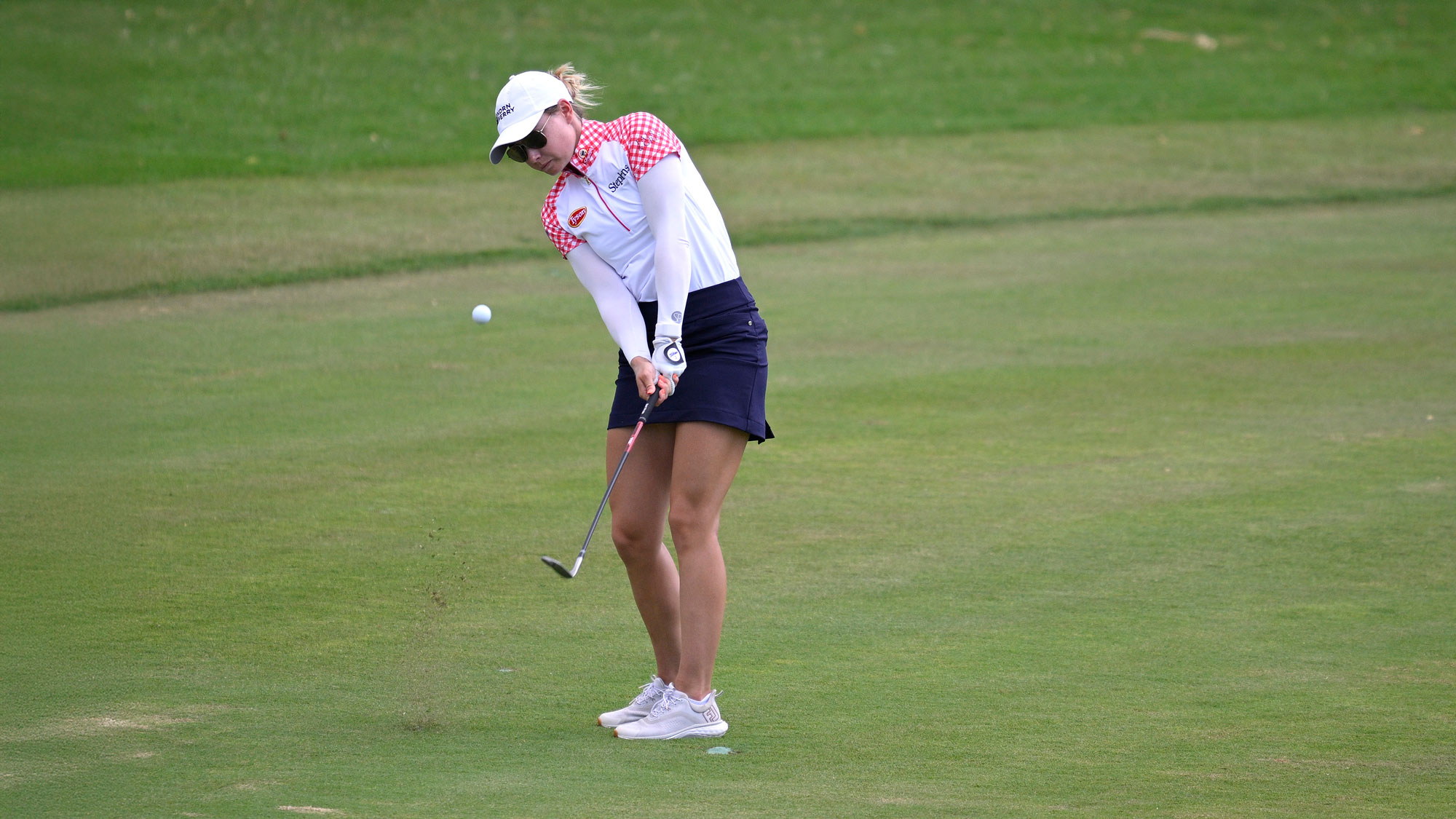 Brooke Matthews of the United States plays a shot on the third hole during the third round of the LOTTE Championship presented by Hoakalei 2025 at Hoakalei Country Club on October 03, 2025 in Ewa Beach, Hawaii.