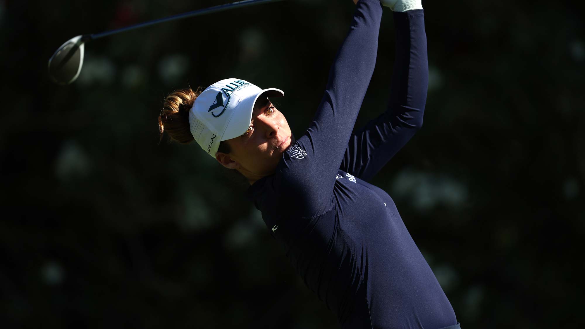 Gaby Lopez of Mexico hits a drive off the second tee during the Bank of Hope LPGA Match-Play Hosted by Shadow Creek