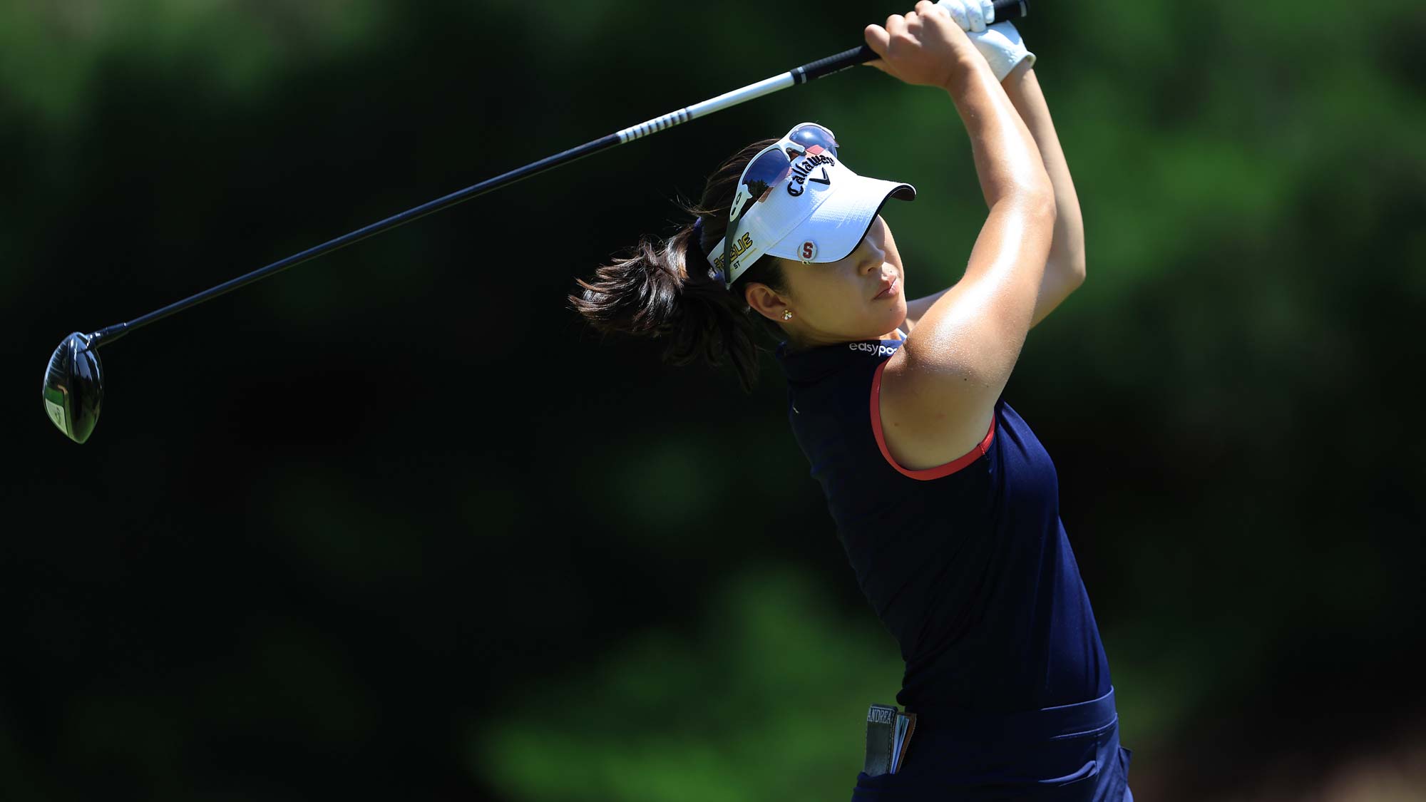 Andrea Lee of the United States hits a drive off the 8th tee during the Bank of Hope LPGA Match-Play Hosted by Shadow Creek at Shadow Creek