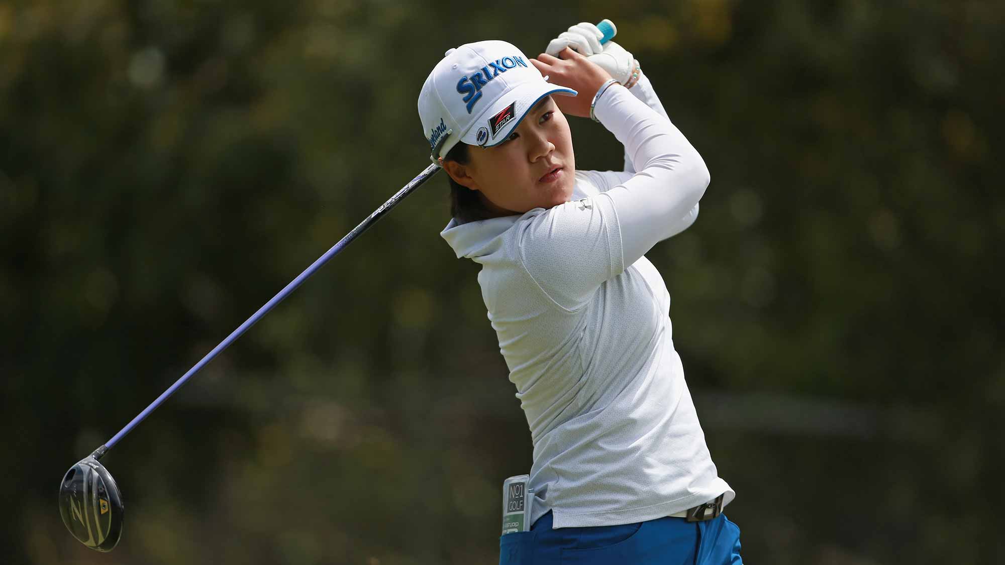 Nasa Hataoka of Japan watches her tee shot on the second hole during the third round of the LPGA MEDIHEAL Championship at Lake Merced Golf Club on April 28, 2018 in Daly City, California
