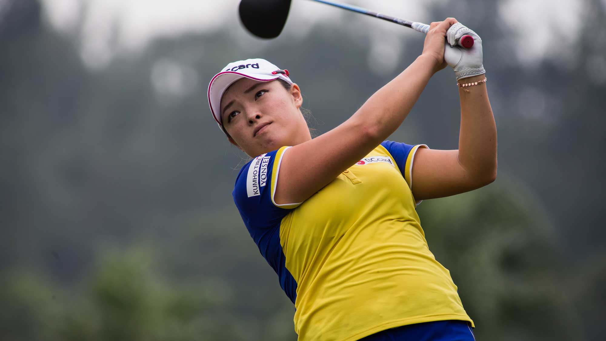 Ha Na Jang of Republic of Korea plays a shot in the Fubon Taiwan LPGA Championship