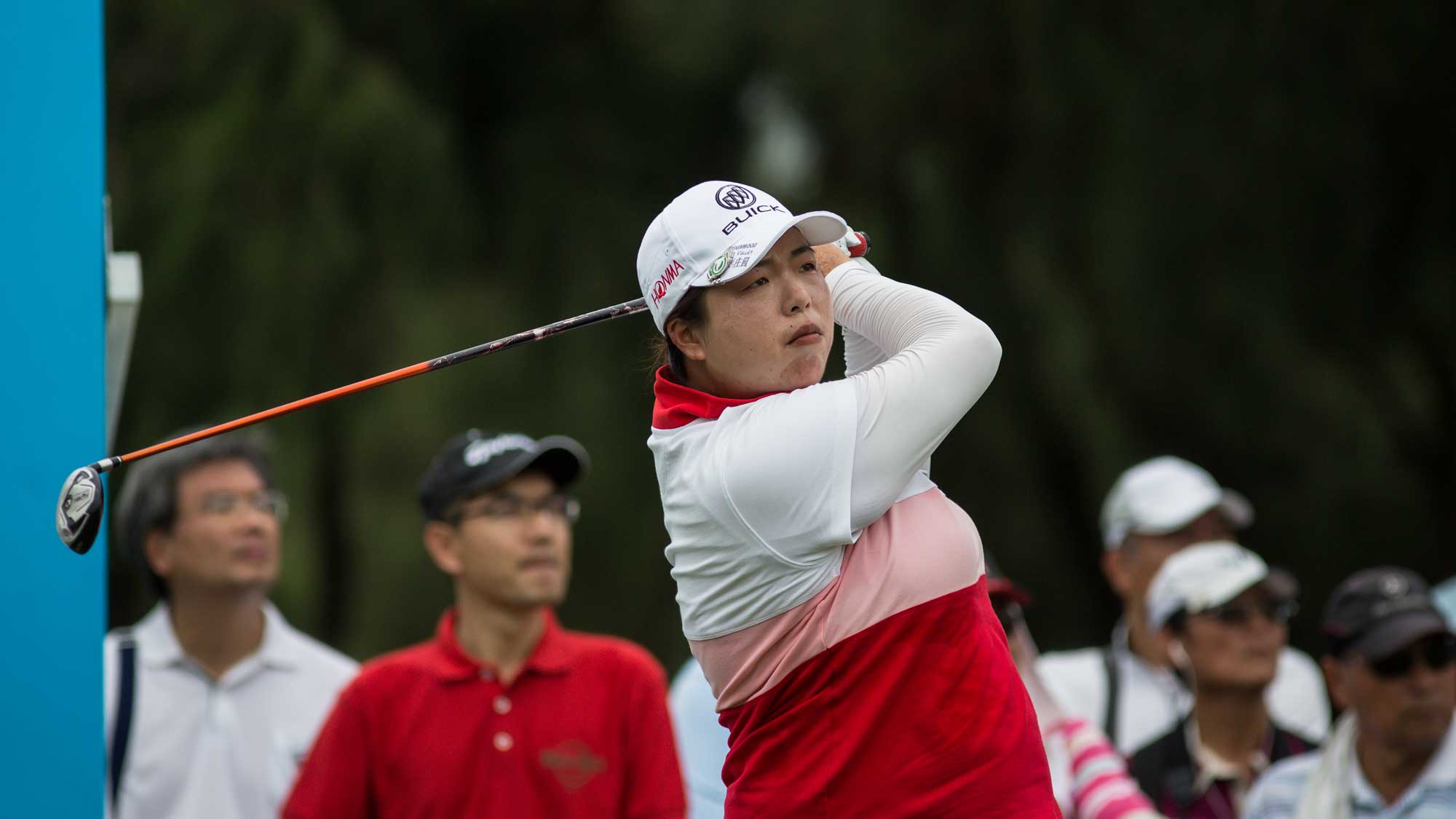 Shanshan Feng of Guangzhou, China plays a shot in the Fubon Taiwan LPGA Championship