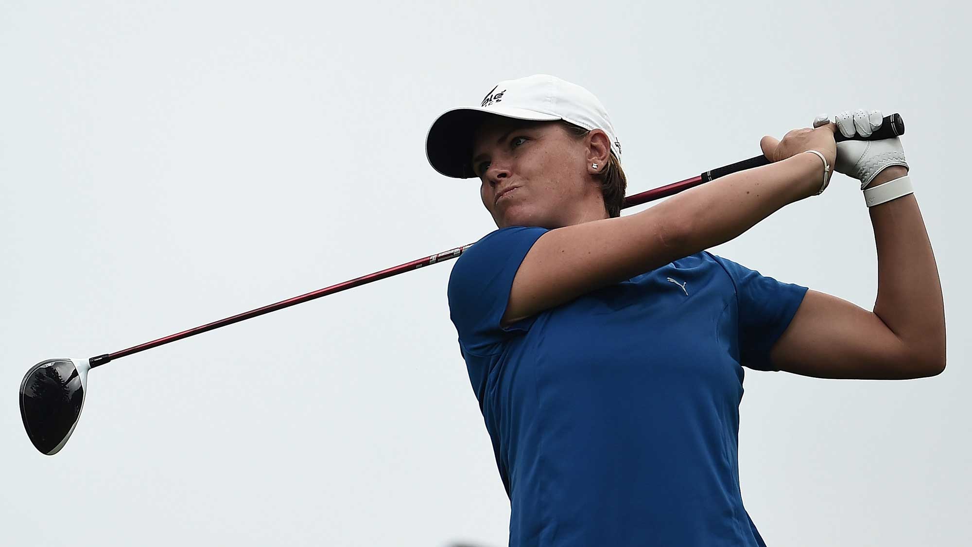 Lee-Anne Pace of South Africa hits her tee shot on the third hole during the third round of the Meijer LPGA Classic