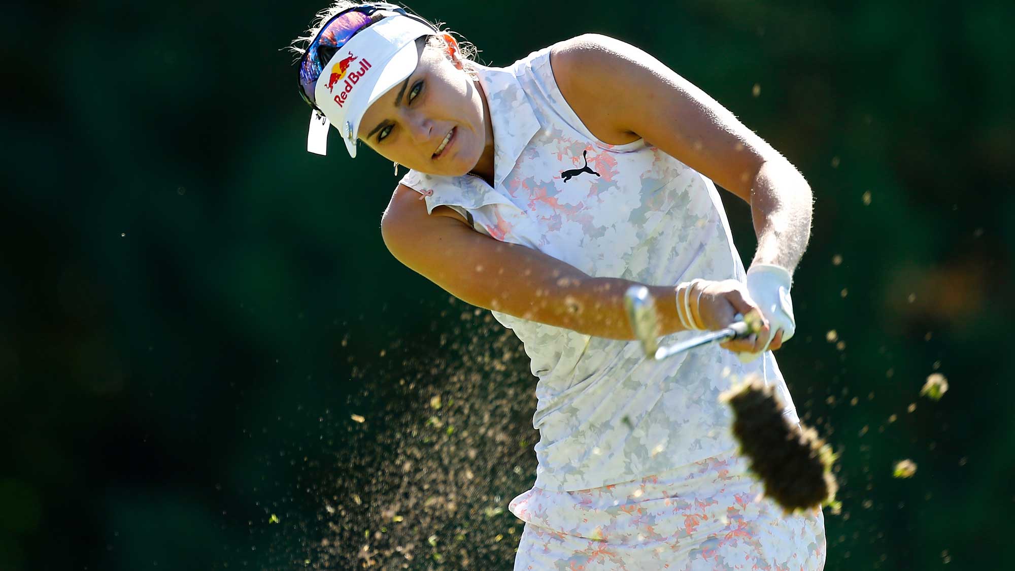 Lexi Thompson tees off on the 2nd hole during the second round of the LPGA Cambia Portland Classic