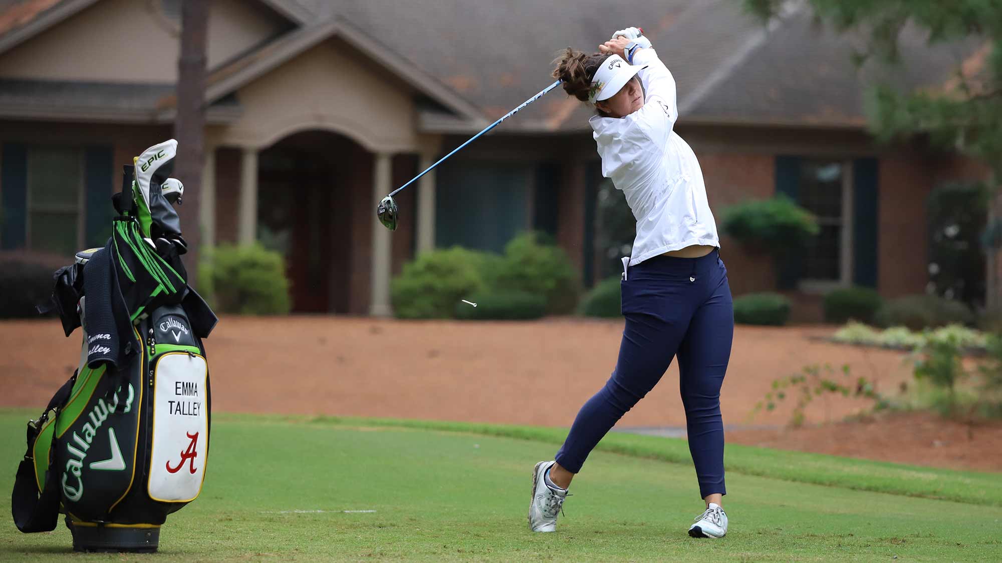Emma Talley hits a tee shot during a practice round ahead of the first round of the 2019 LPGA Q-Series at Pinehurst Resort