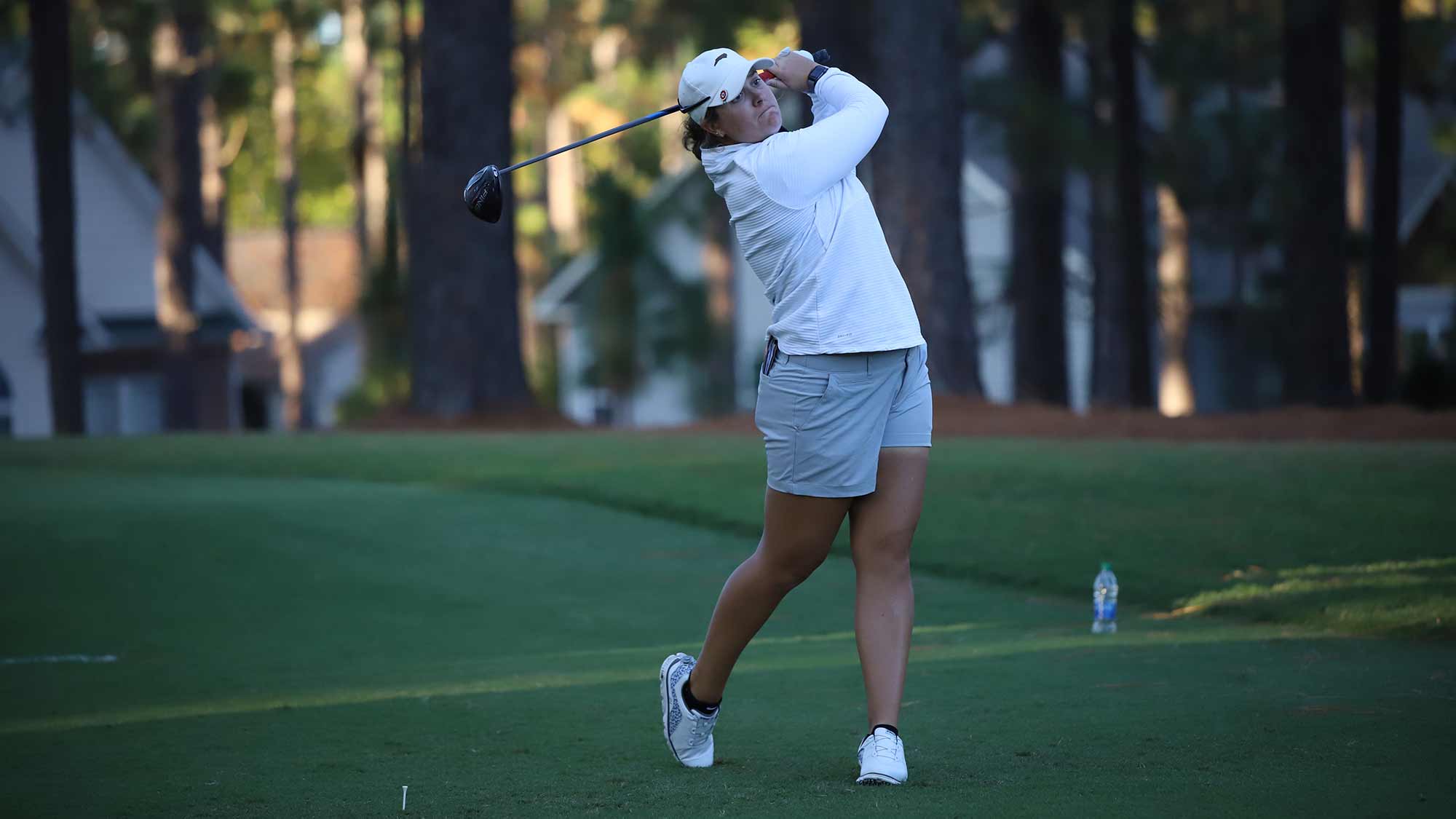 Lauren Coughlin hits a shot during the first round of the 2019 LPGA Q-Series at Pinehurst Resort