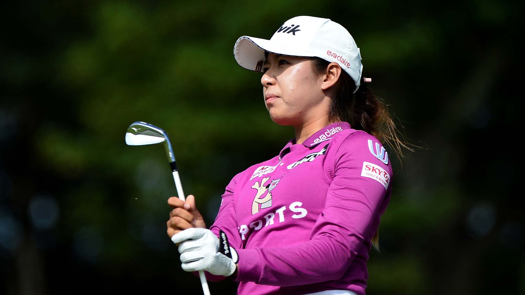 Mi Hyang Lee of Korea plays her tee shot to the 9th hole during Day One of the Aberdeen Standard Investment Ladies Scottish Open