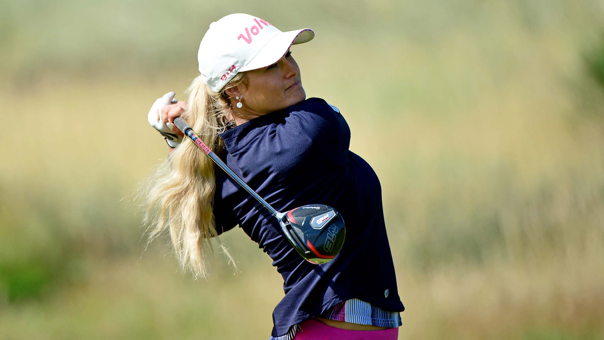 Carly Booth of Scotland plays her tee shot at the 2nd hole during the Aberdeen Standard Investment Scottish Open