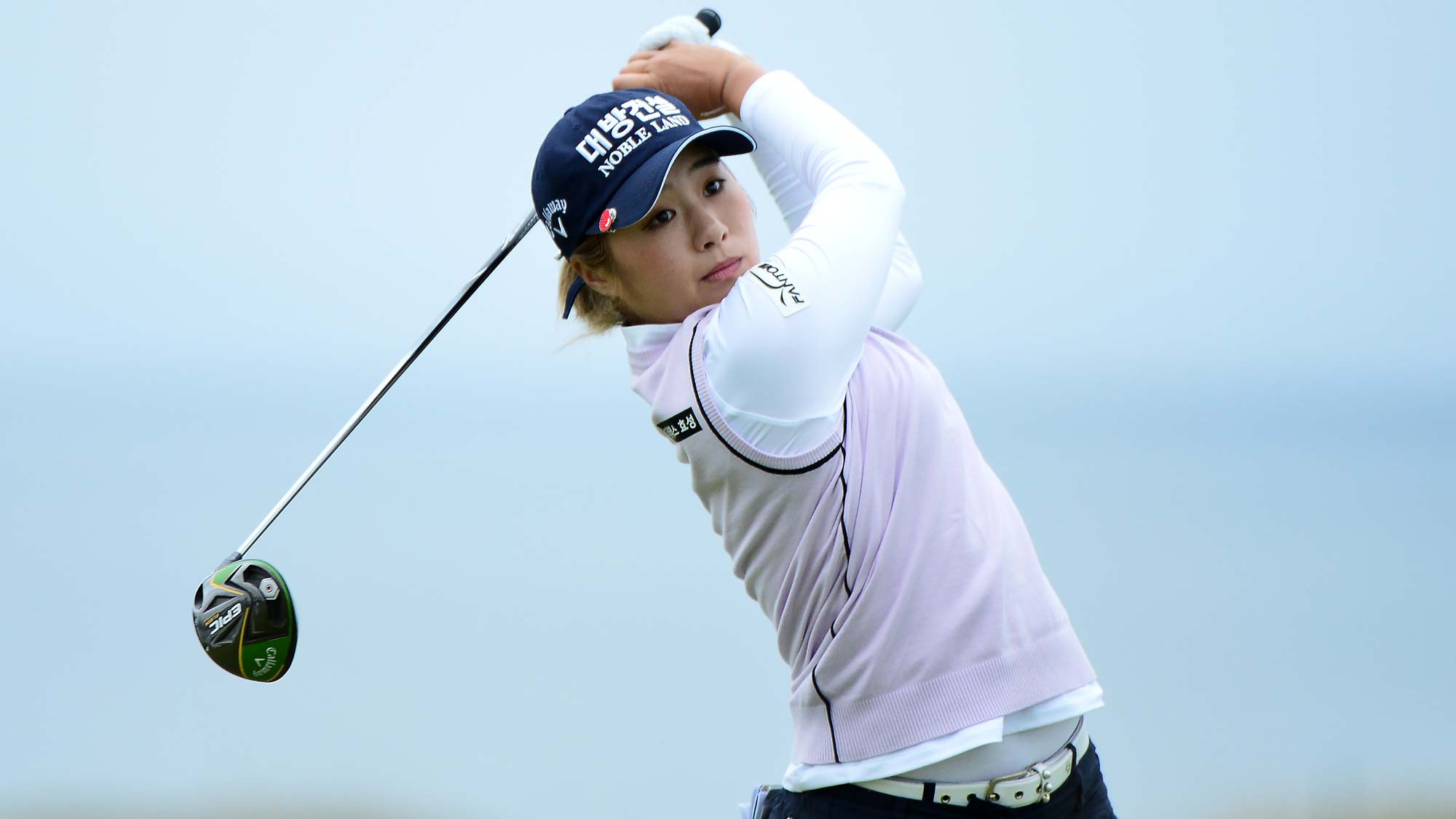 Jeongeun Lee6 of Korea plays her tee shot at the 6th hole during the final day of the Aberdeen Standard Investment Scottish Open 
