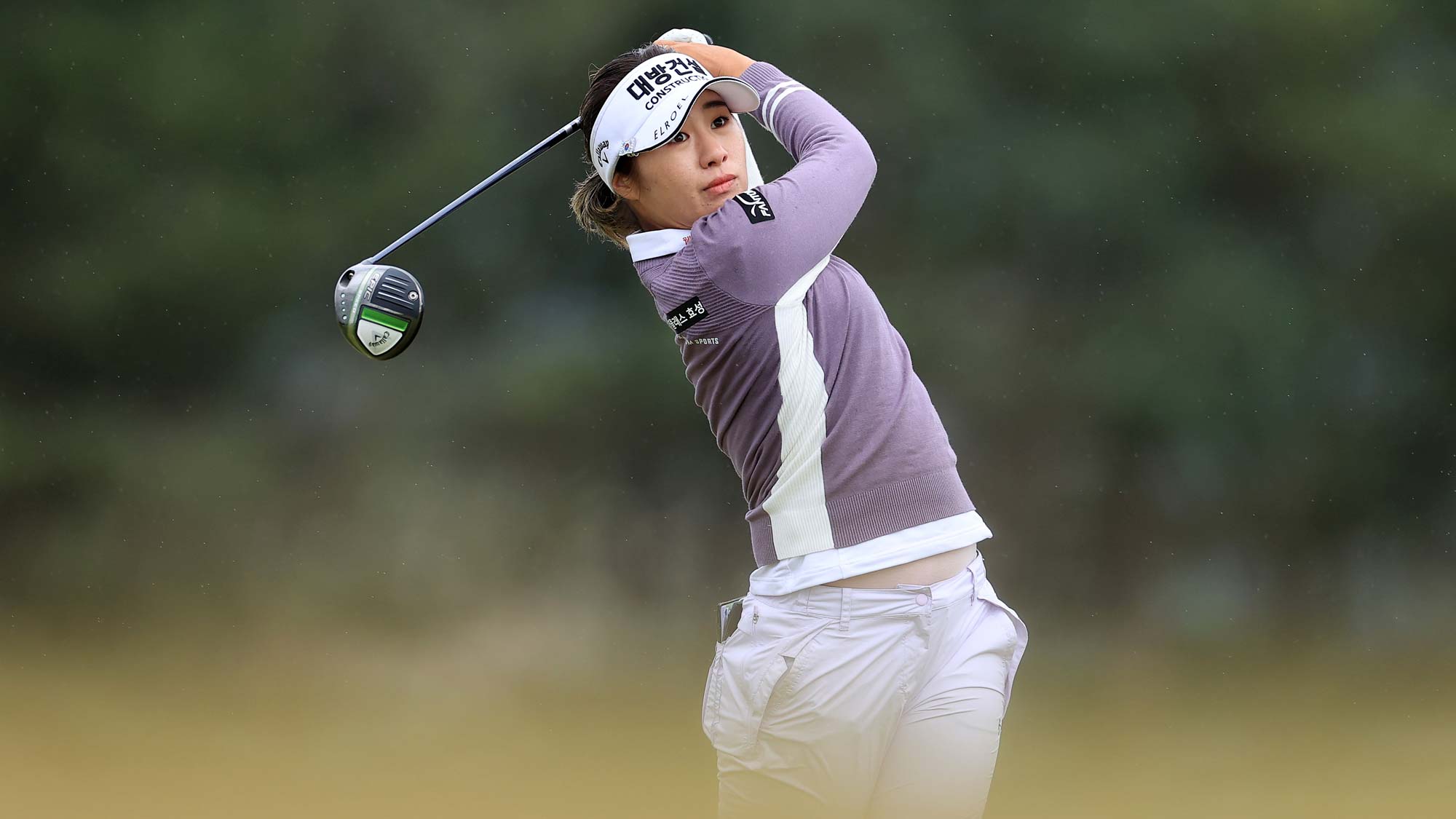 Jeongeun Lee6 of South Korea plays her tee shot on the first hole during the second round of the Trust Golf Scottish Women's Open