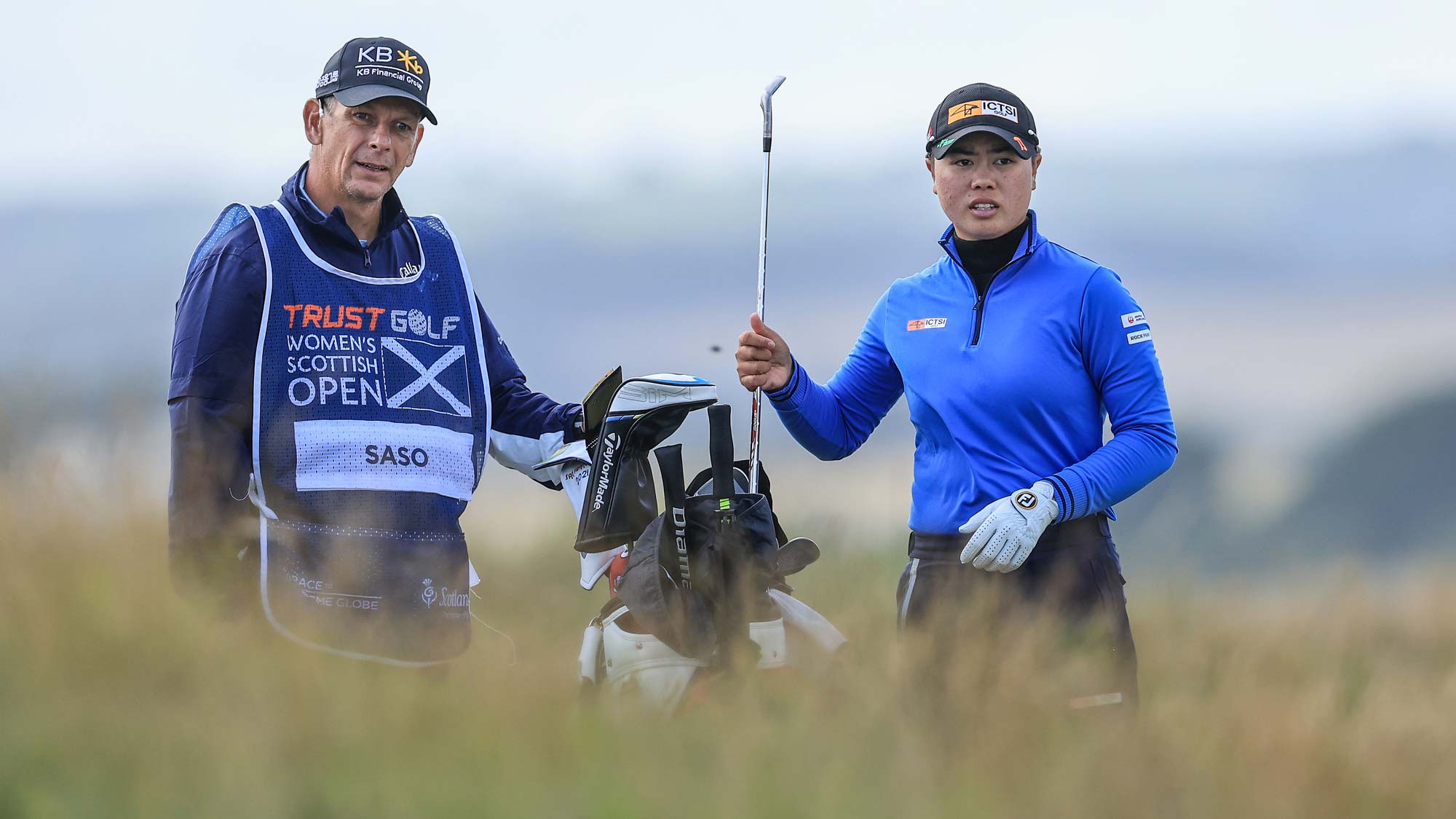 Yuka Saso of The Philippines plays her second shot on the 12th hole during the second round of the Trust Golf Scottish Women's Open