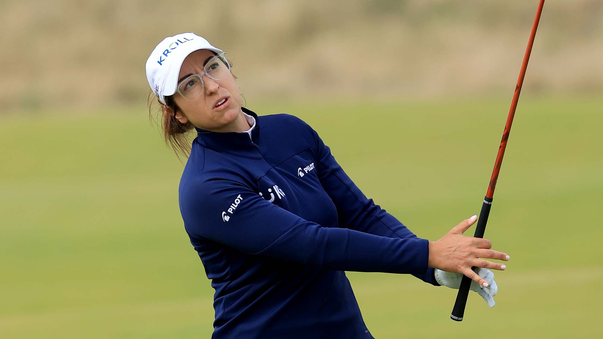 Marina Alex of The United States plays her third shot on the 13th hole during the third round of the Trust Golf Scottish Women's Open