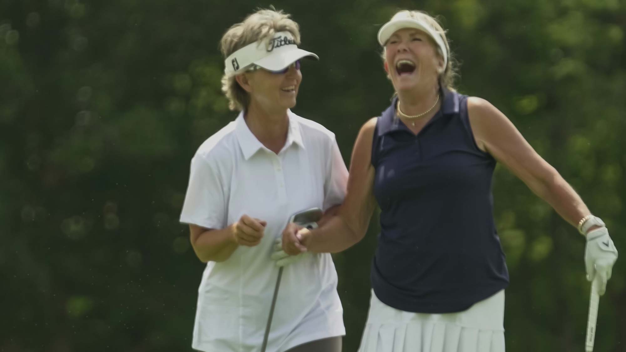 (left) Laura Shanahan Rowe before the 2023 Senior LPGA Championship