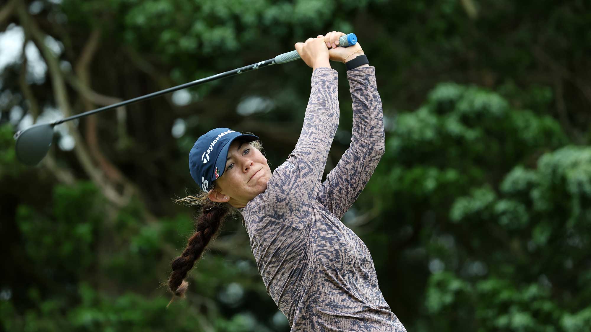 Asterisk Talley of the United States hits her tee shot on the eighth hole during the final round of the ShopRite LPGA Classic presented by Acer 2025 at Seaview Bay Course on June 08, 2025 in Galloway, New Jersey.