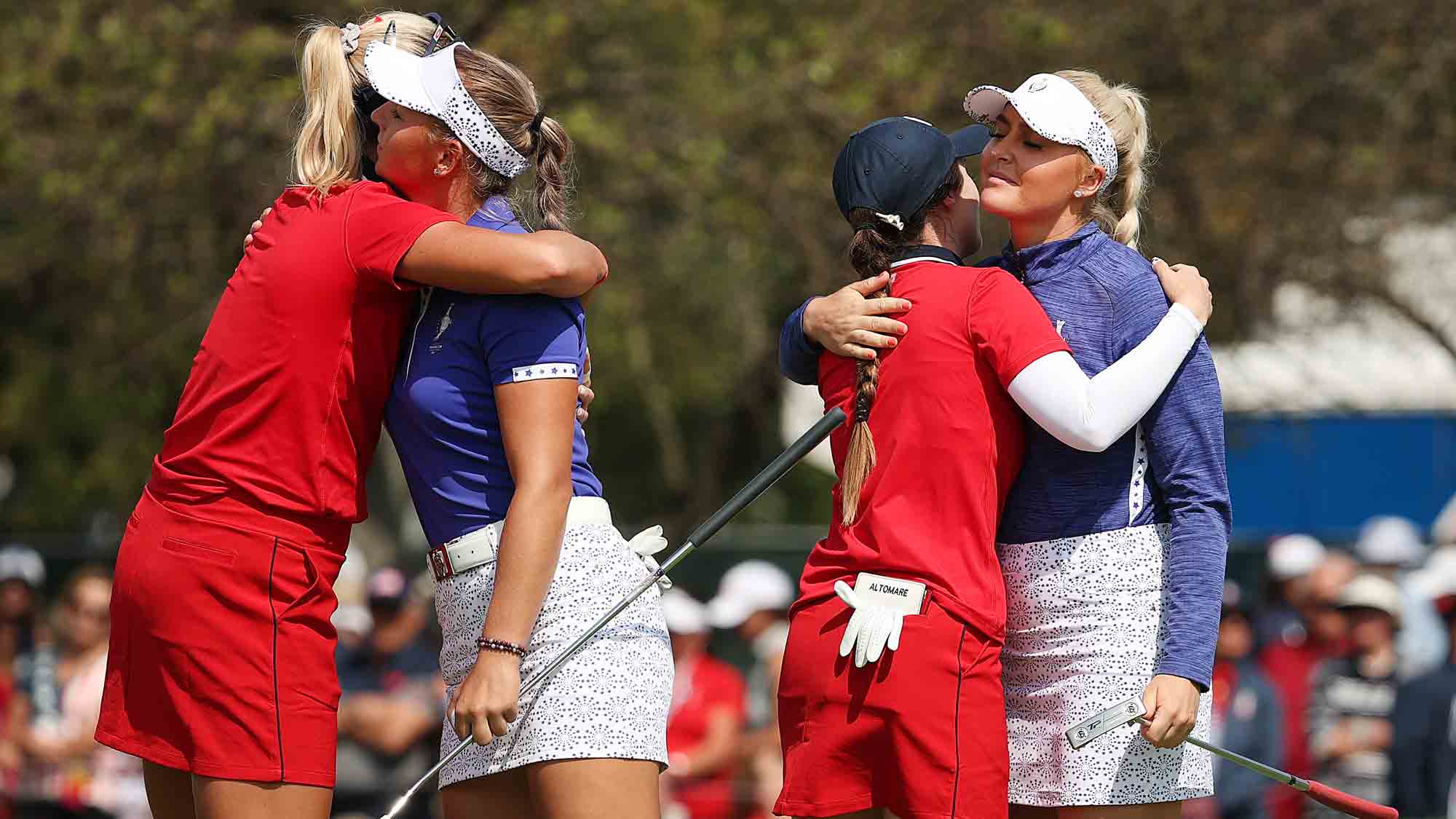Teams during the Morning foursomes on Day 1 of the Solheim Cup