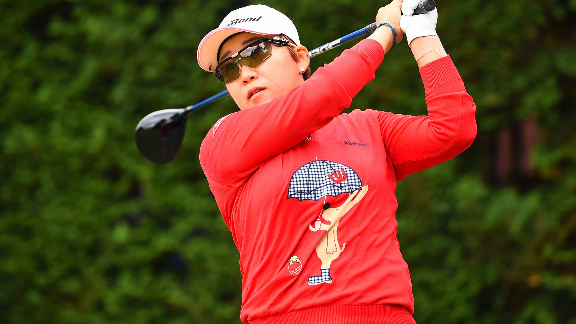Ji-Yai Shin of South Korea hits her tee shot on the 14th hole during the second round of the TOTO Japan Classics 2015 at the Kintetsu Kashikojima Country Club