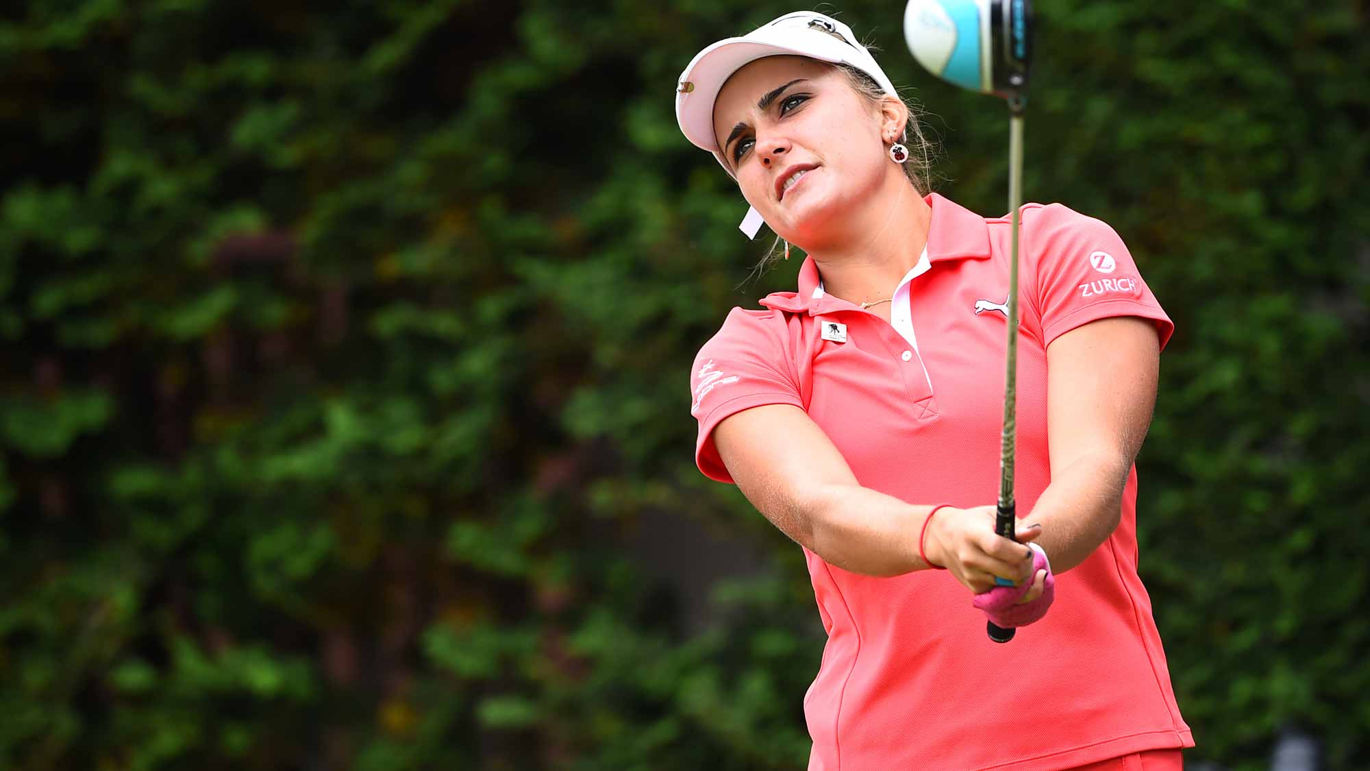 Lexi Thompson of the USA hits her tee shot on the 14th hole during the second round of the TOTO Japan Classics 2015 at the Kintetsu Kashikojima Country Club