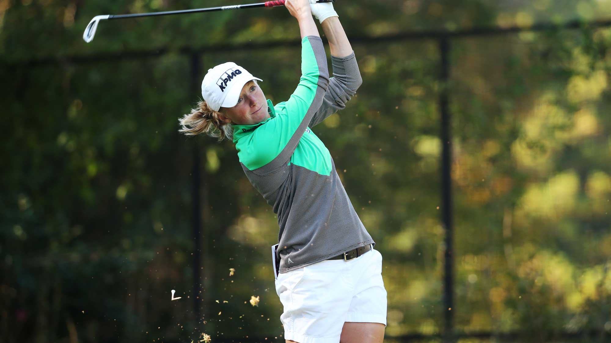 Stacy Lewis of the USA hits her tee shot on the 2nd hole during the second round of the TOTO Japan Classic