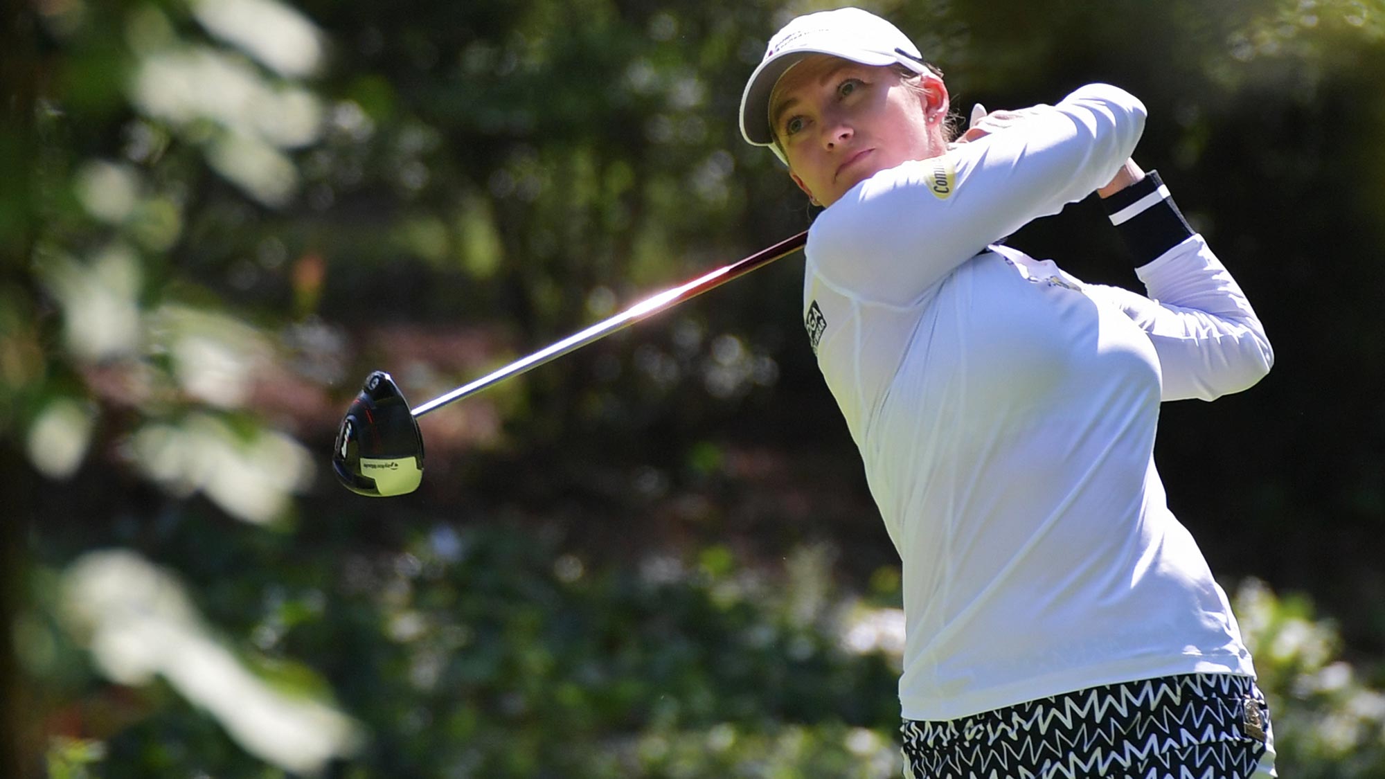 Sarah Jane Smith of Australia watches her tee shot on the second hole during the thrid round of the 2018 U.S. Women's Open