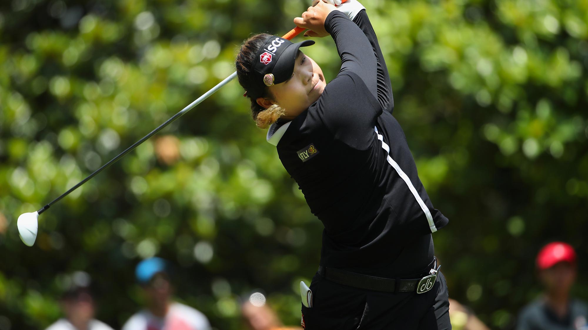 Ariya Jutanugarn of Thailand plays a tee shot on the third hole during the final round of the 2018 U.S. Women's Open