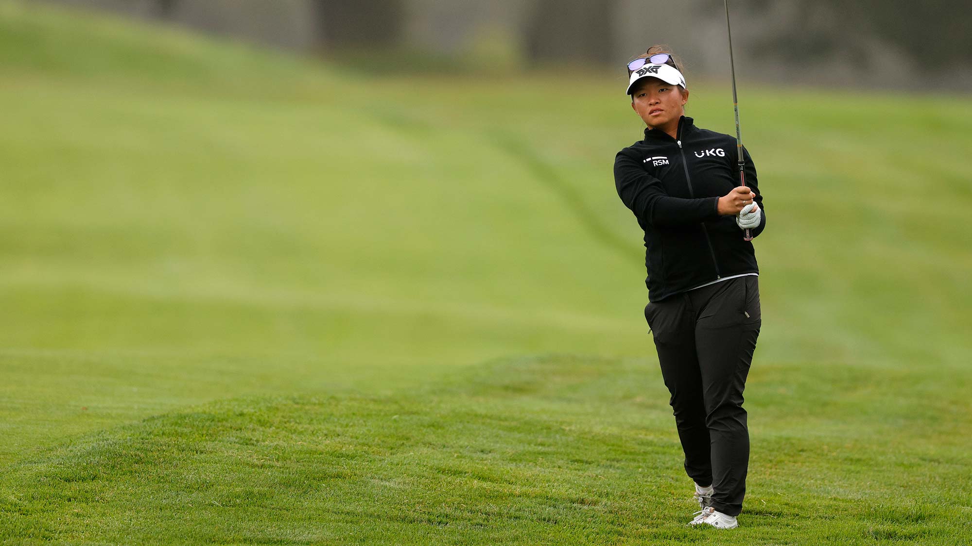 Megan Khang hits an approach shot on the second hole during the second round of the 76th U.S. Women's Open Championship