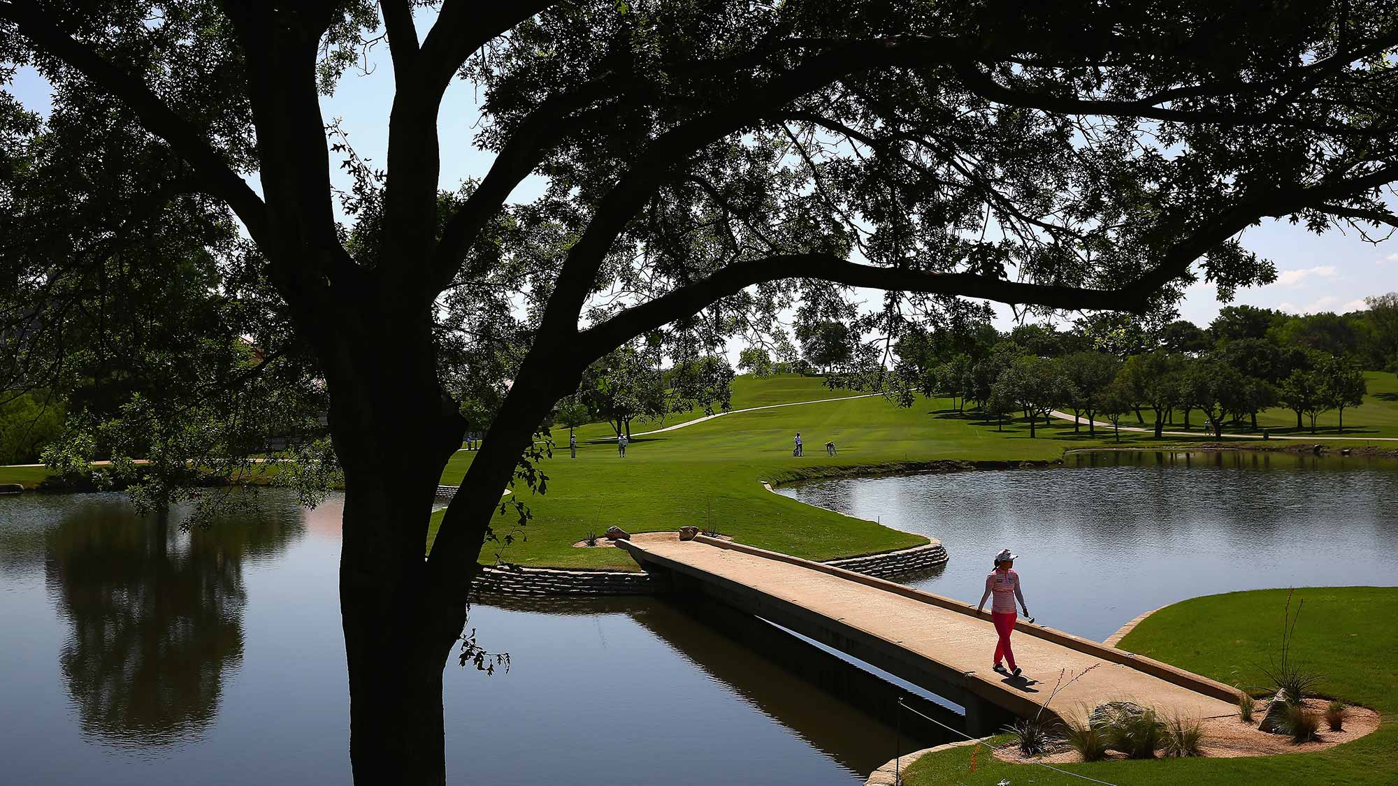 Meena Lee of South Korea walks onto the eighth green during Round One of the 2015 Volunteers of America North Texas Shootout Presented by JTBC at Las Colinas Country Club 