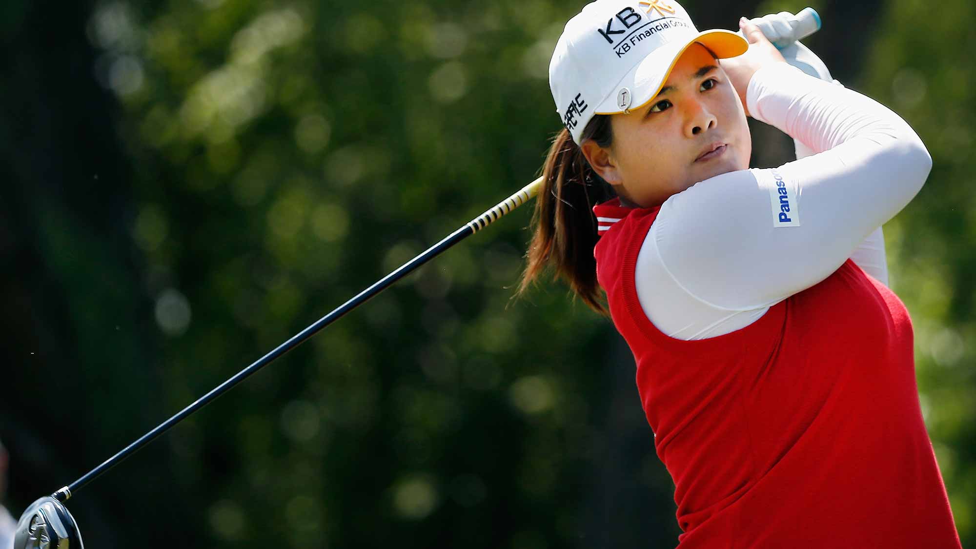 Inbee Park of South Korea hits a tee shot on the seventh hole during Round Three of the 2015 Volunteers of America North Texas Shootout Presented by JTBC