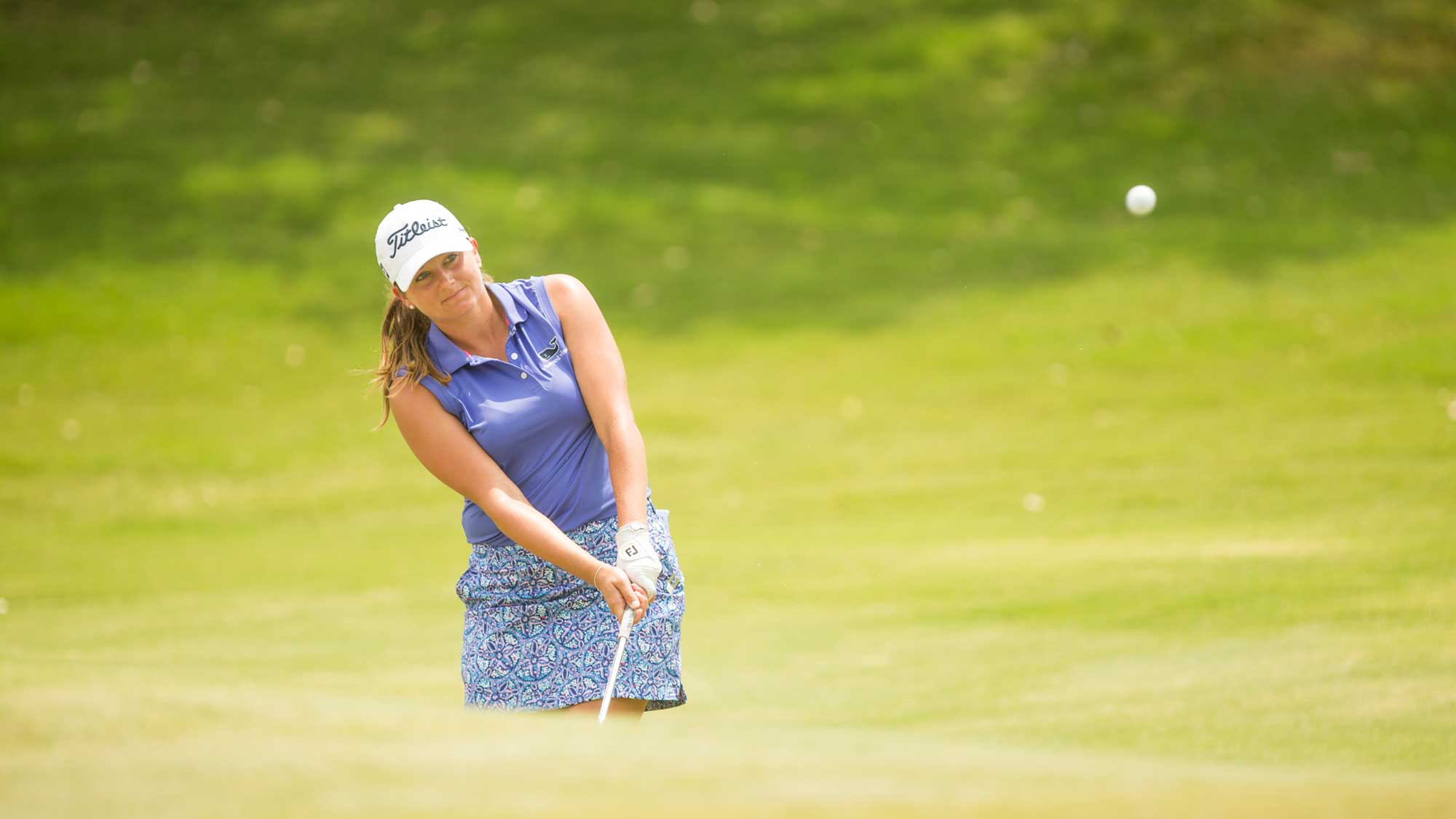  Dori Carter of the United States plays her third shot at the ninth hole during the second round of the Volunteers of America Texas Shootout