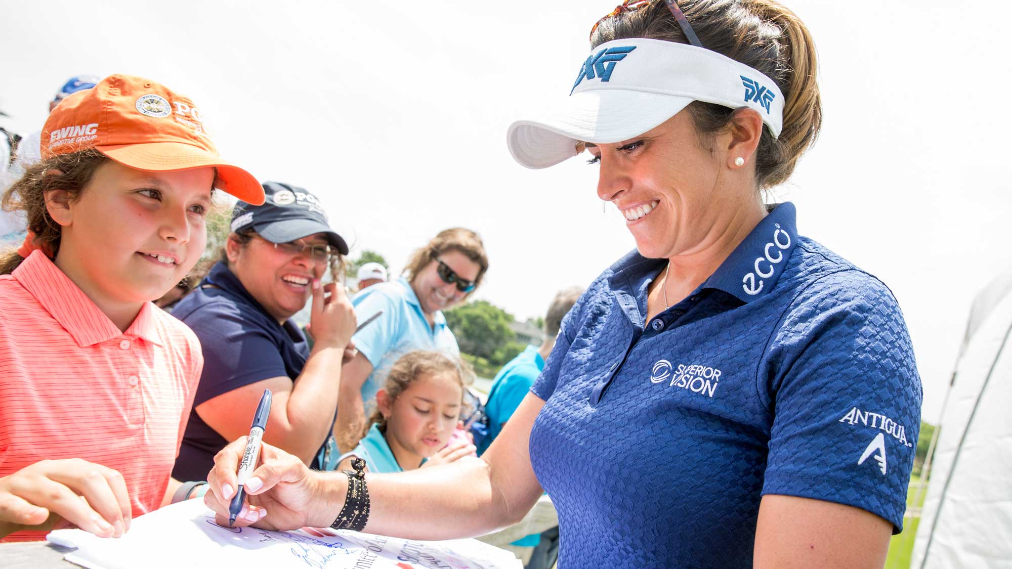 Gerina Piller of the United States signs autographs following the second round of the Volunteers of America Texas Shootout