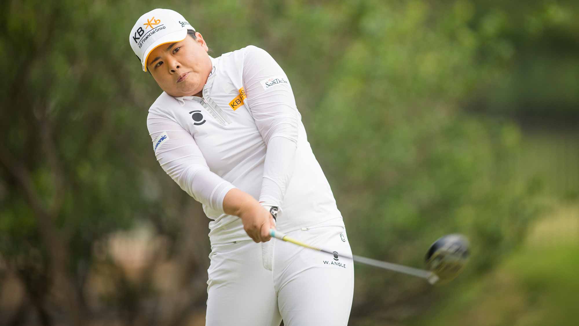 Inbee Park of South Korea plays a tee shot at the second hole during the second round of the Volunteers of America Texas Shootout