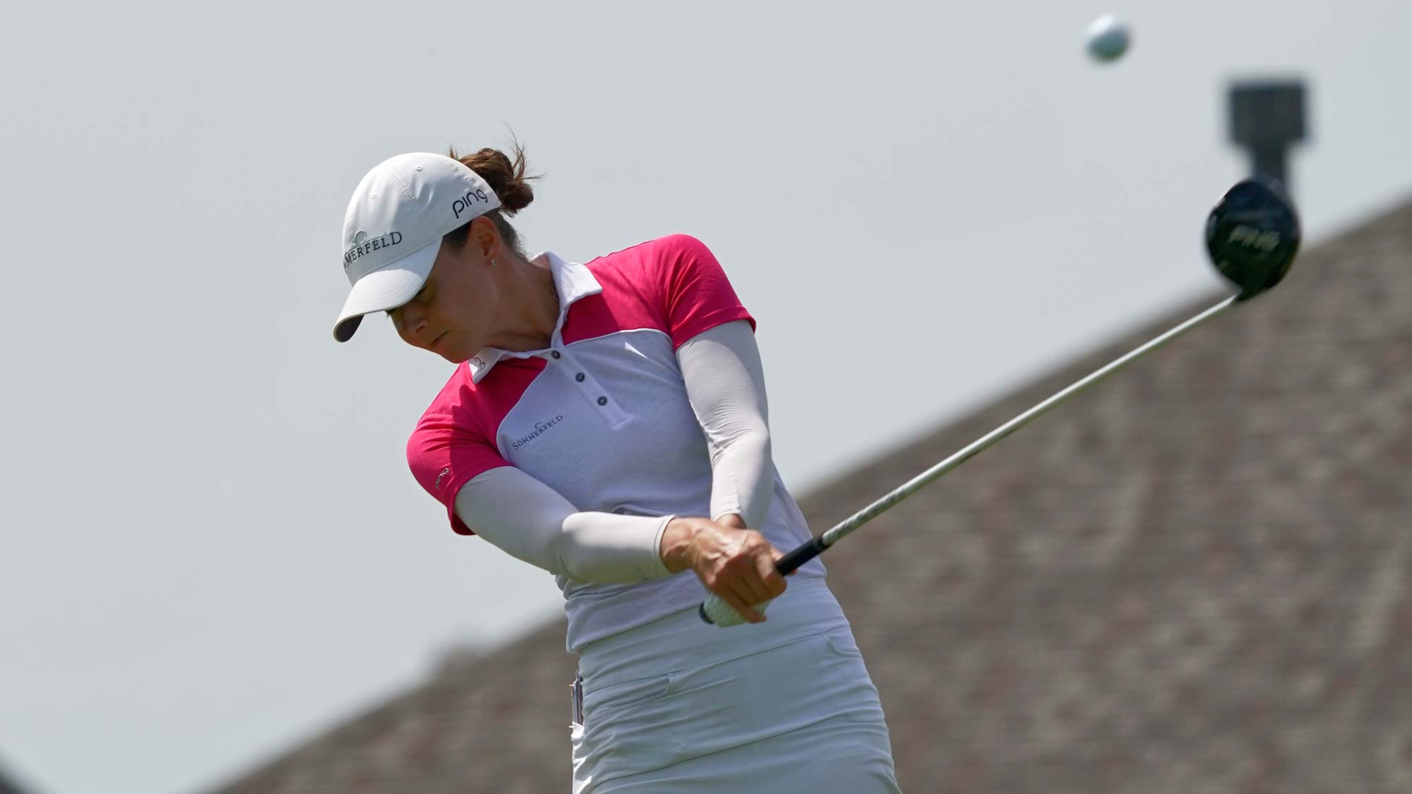 Ester Henseleit of Germany tees off on the second hole during the third round of the Volunteers of America Classic