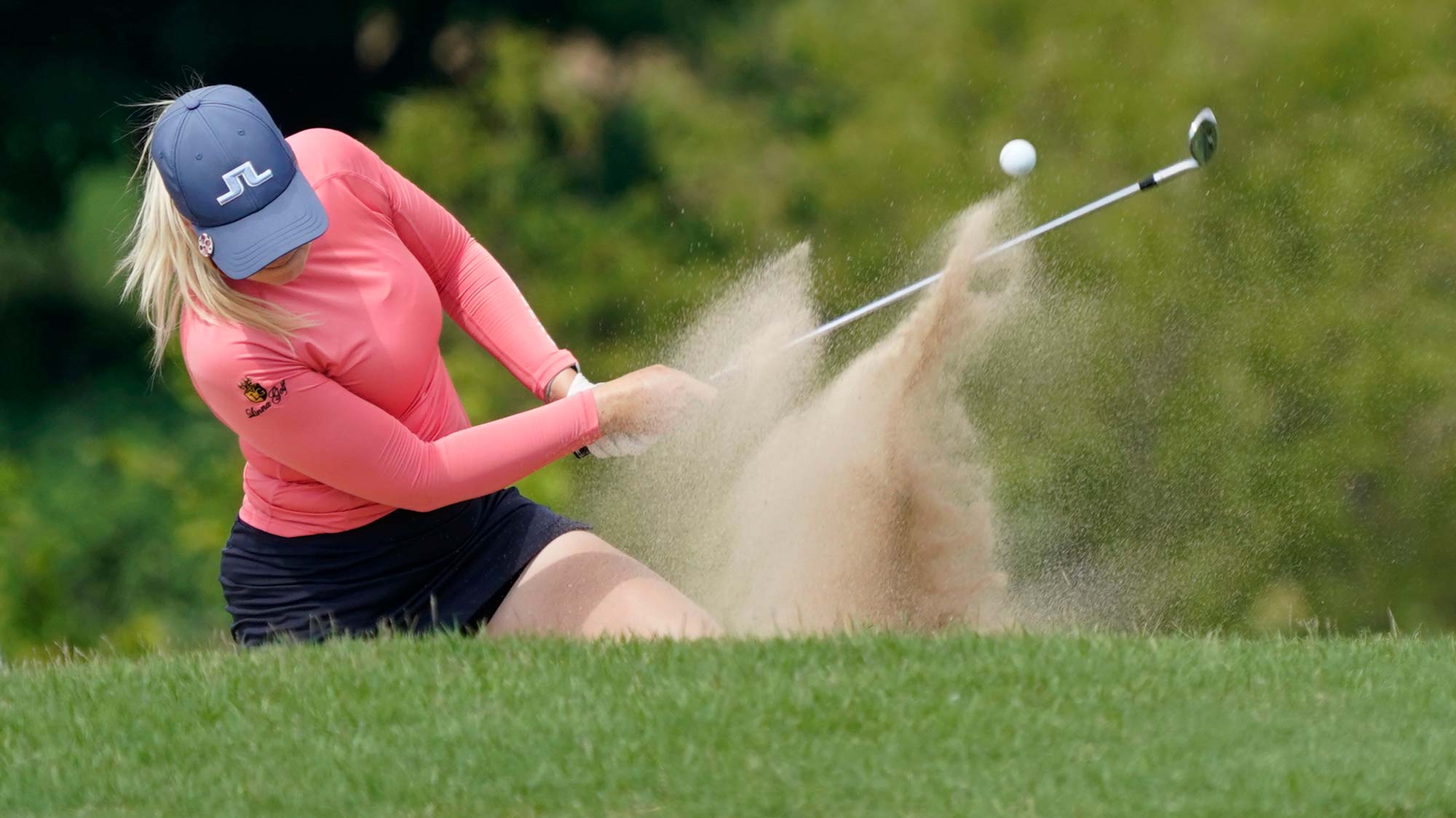 Matilda Castren of Finland hits from a bunker on the with hole during the final round of the Volunteers of America Classic