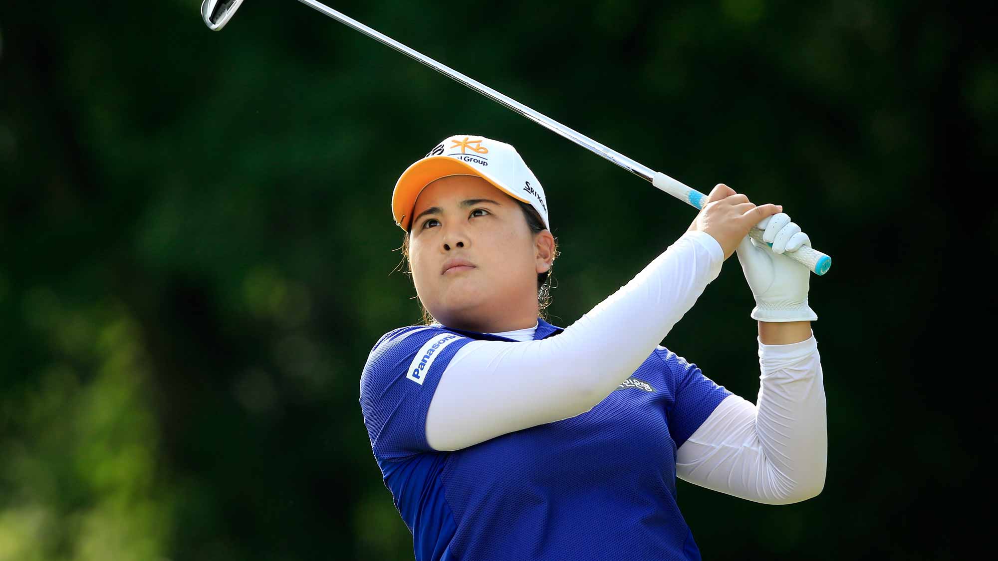 Inbee Park of South Korea plays a shot on the third hole during the first round of the Walmart NW Arkansas Championship Presented by P&G at Pinnacle Country Club