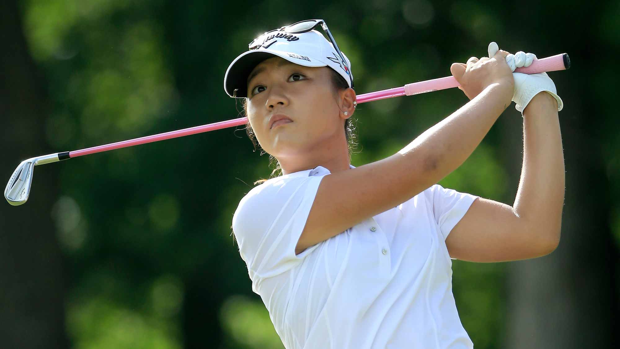 Lydia Ko of New Zealand plays a shot on the third hole during the first round of the Walmart NW Arkansas Championship Presented by P&G at Pinnacle Country Club