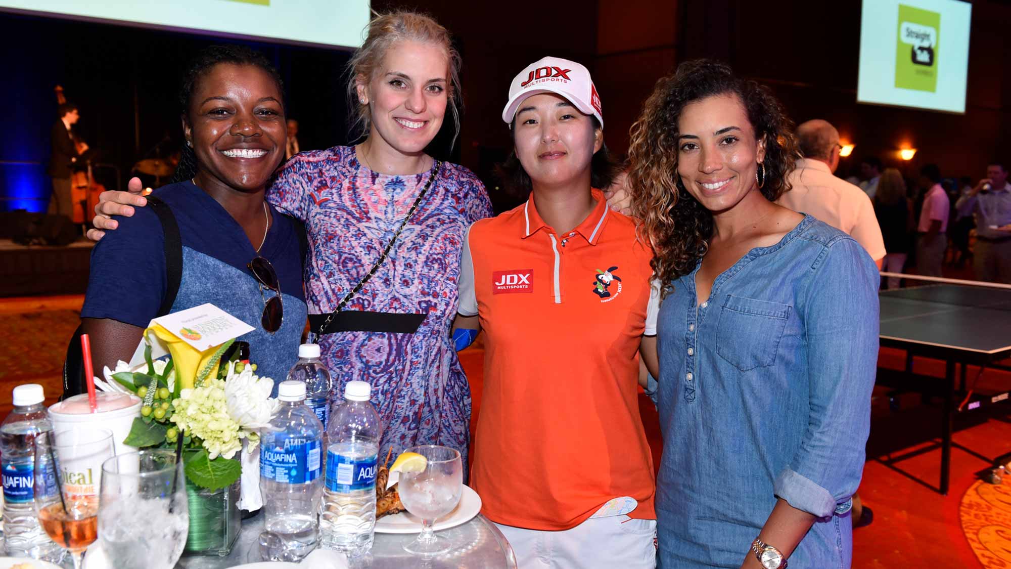 Rookies Mariah Stackhouse and Olafia Kristinsdottir pose for a photo with Min Seo Kwak and Cheyenne Woods at the 2017 Walmart NW Arkansas Championship Presented by P&G