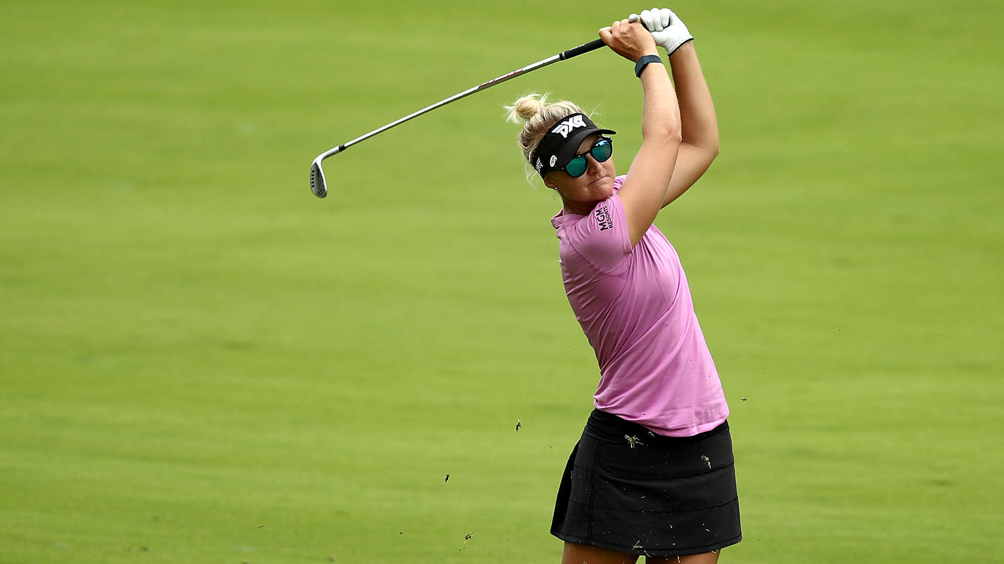 Anna Nordqvist of Sweden plays a shot on the second hole during the final round of the LPGA Walmart NW Arkansas Championship