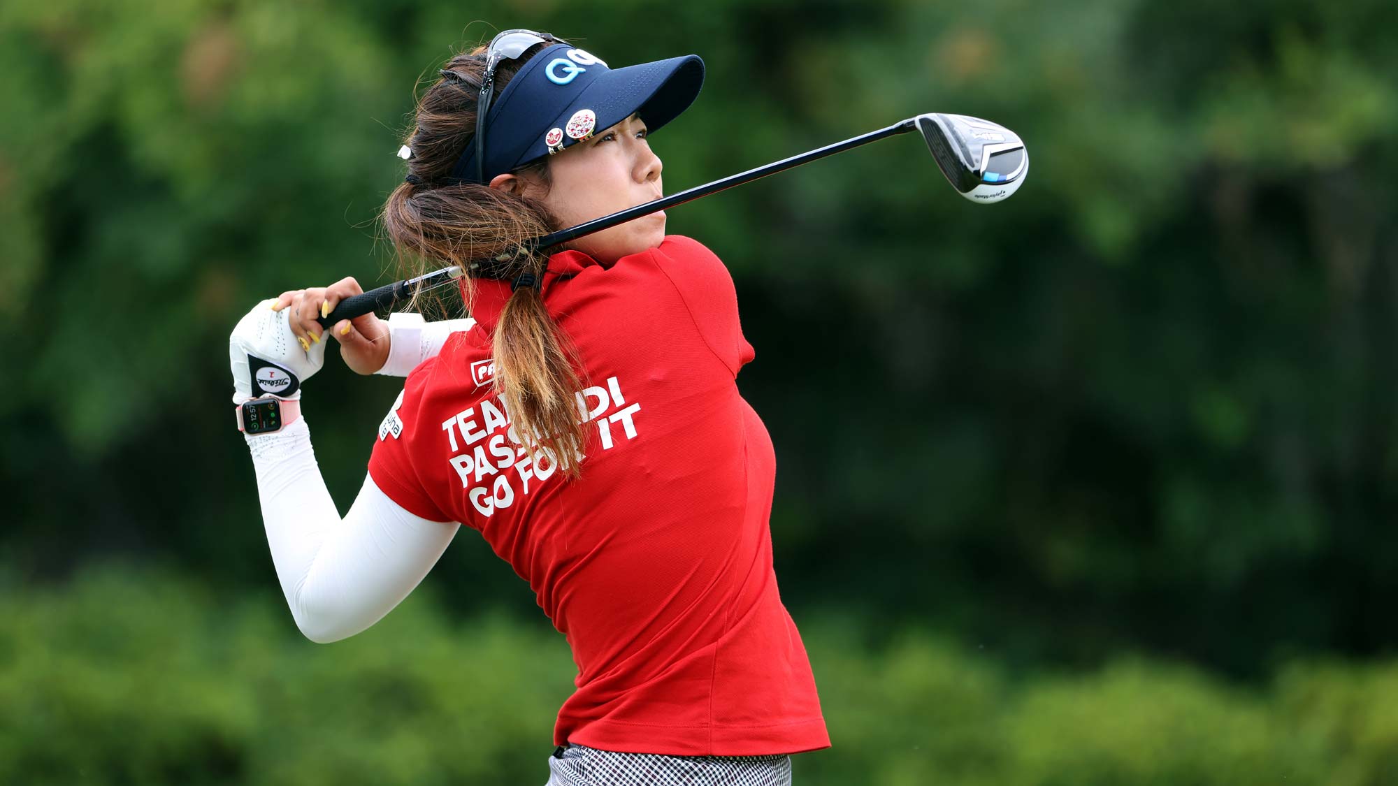 Jenny Shin of Korea hits her first shot on the 2nd hole during the final round of the Walmart NW Arkansas Championship