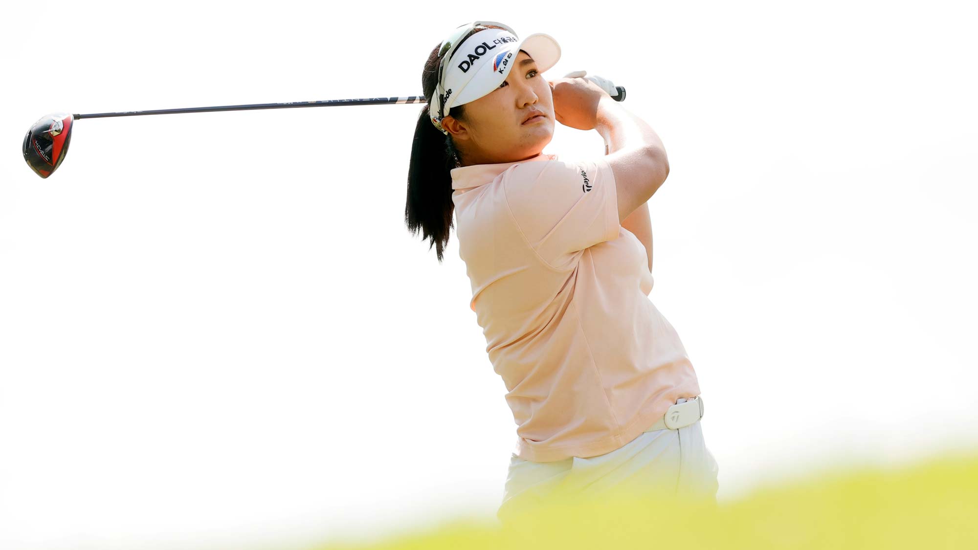 Hae Ran Ryu of South Korea plays her shot from the second tee during the Final round of the Walmart NW Arkansas Championship presented by P&G at Pinnacle Country Club