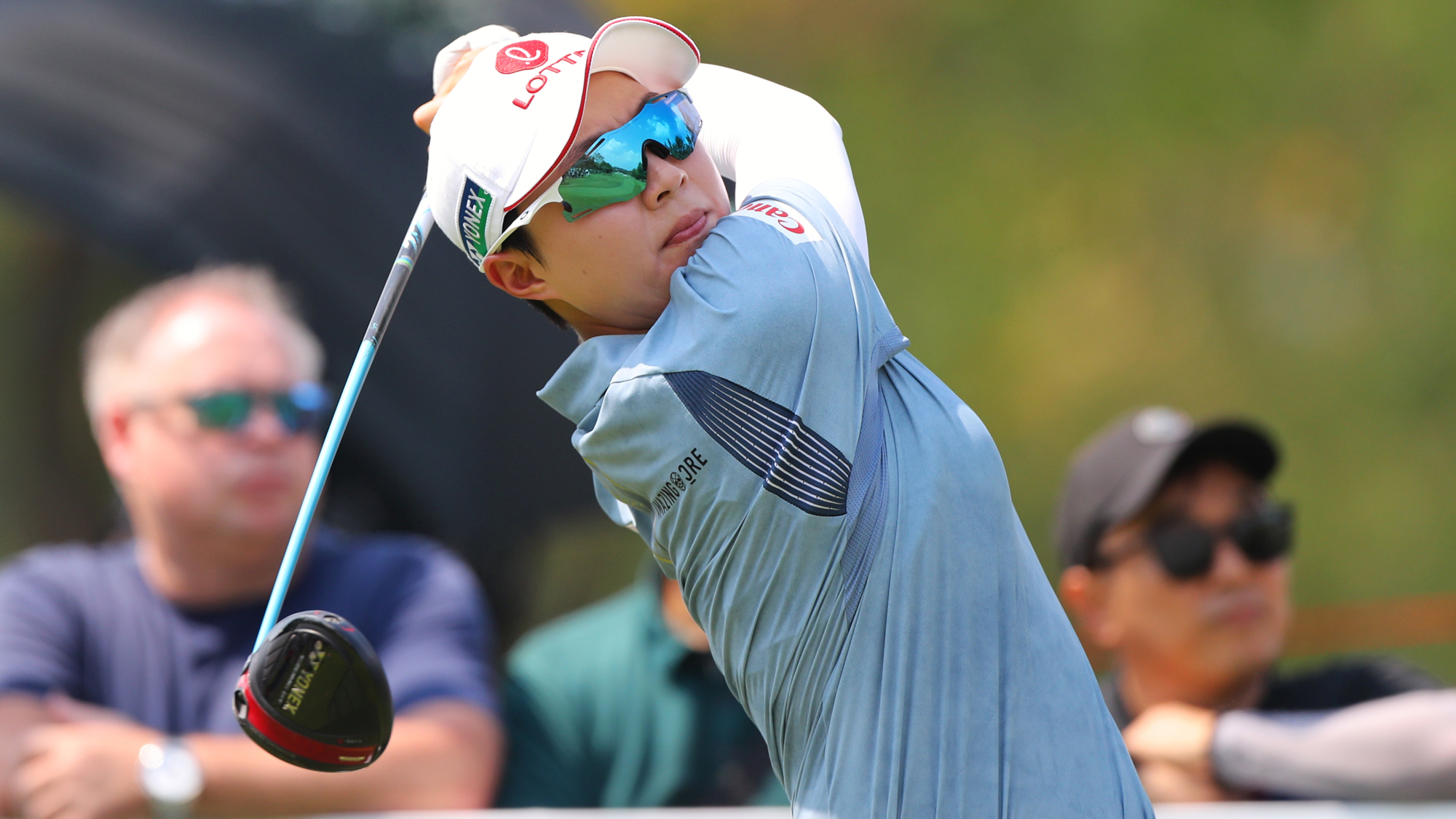 Hyo Joo Kim of Republic of Korea tees off at 5th hole during the third round of the Honda LPGA Thailand 2026 at Siam Country Club on February 21, 2026 in Chon Buri, Thailand.
